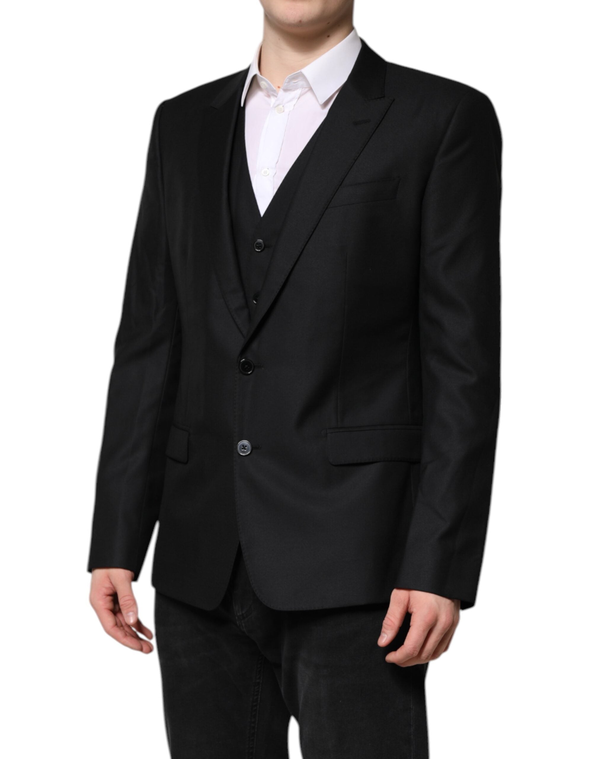 Dolce & Gabbana – Schwarzer, einreihiger Anzug, 2-teilige Jacke
