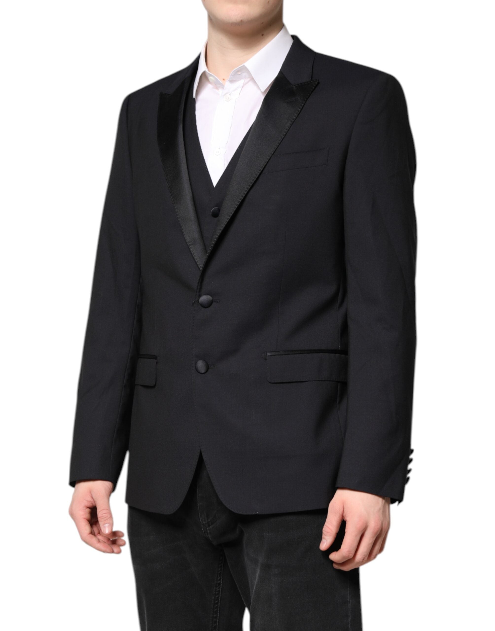 Dolce & Gabbana Dunkelblauer MARTINI Wollanzug 2-teilige Jacke