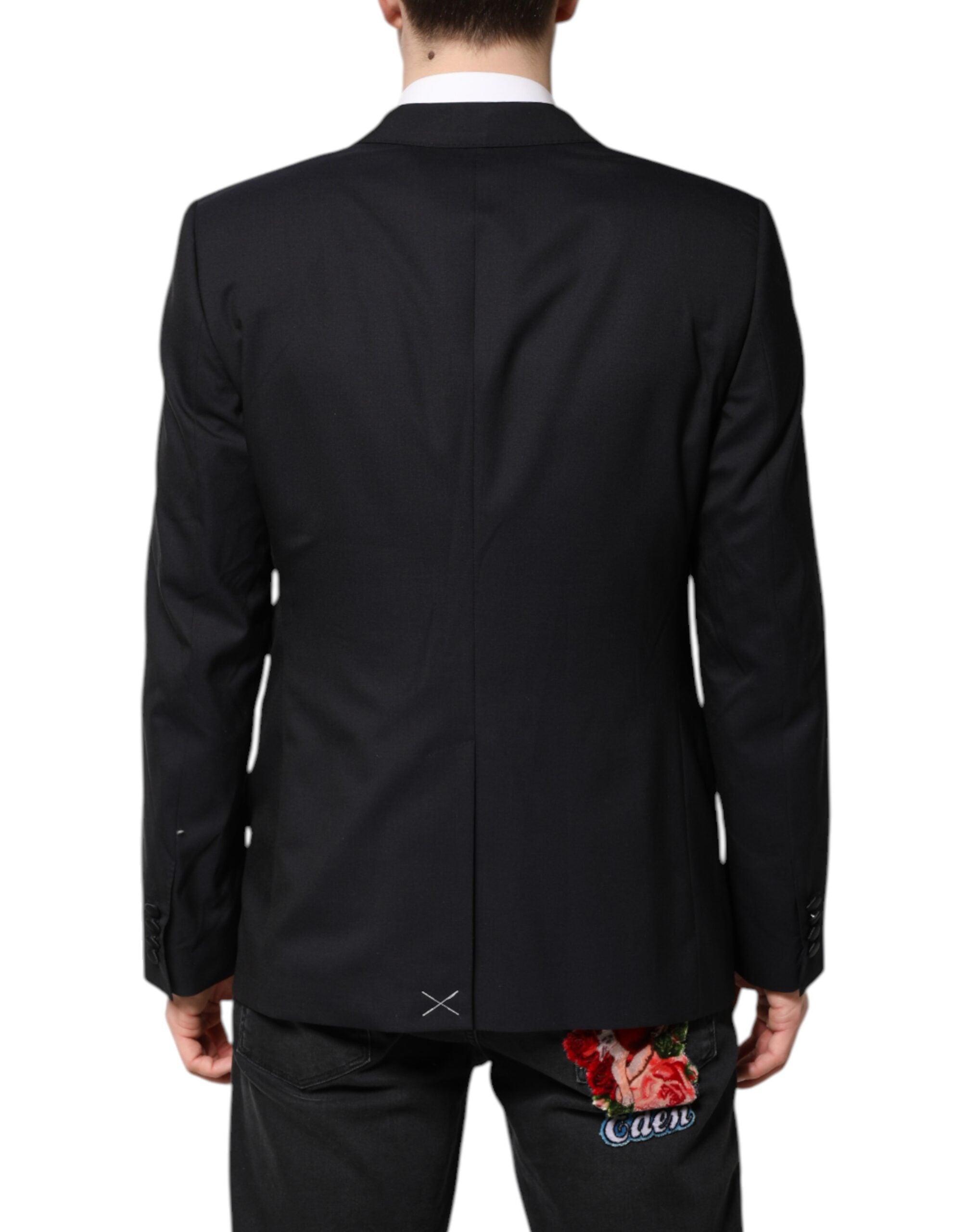 Dolce & Gabbana Dunkelblauer MARTINI Wollanzug 2-teilige Jacke