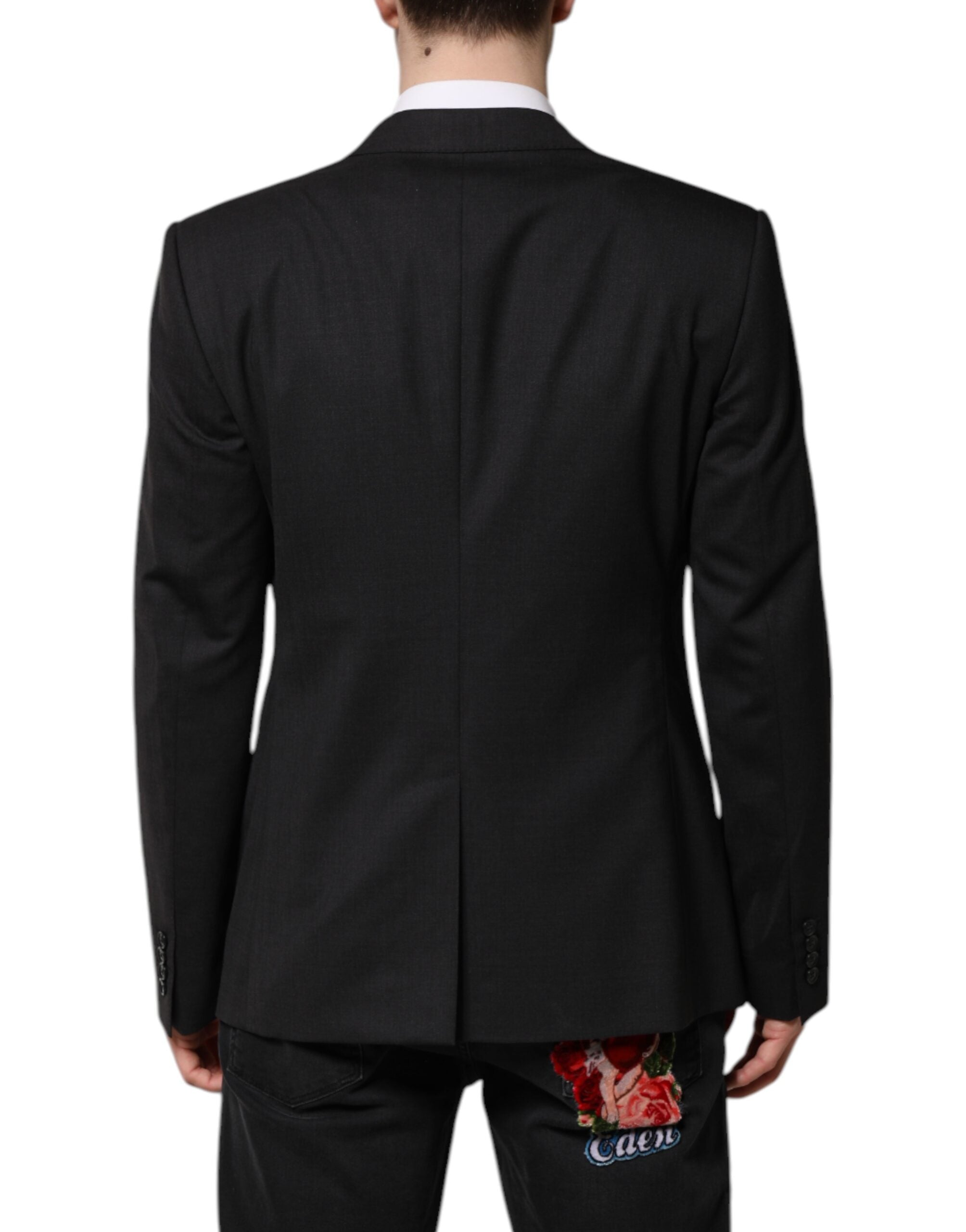 Dolce & Gabbana Dunkelgraue MARTINI Einreihige Jacke