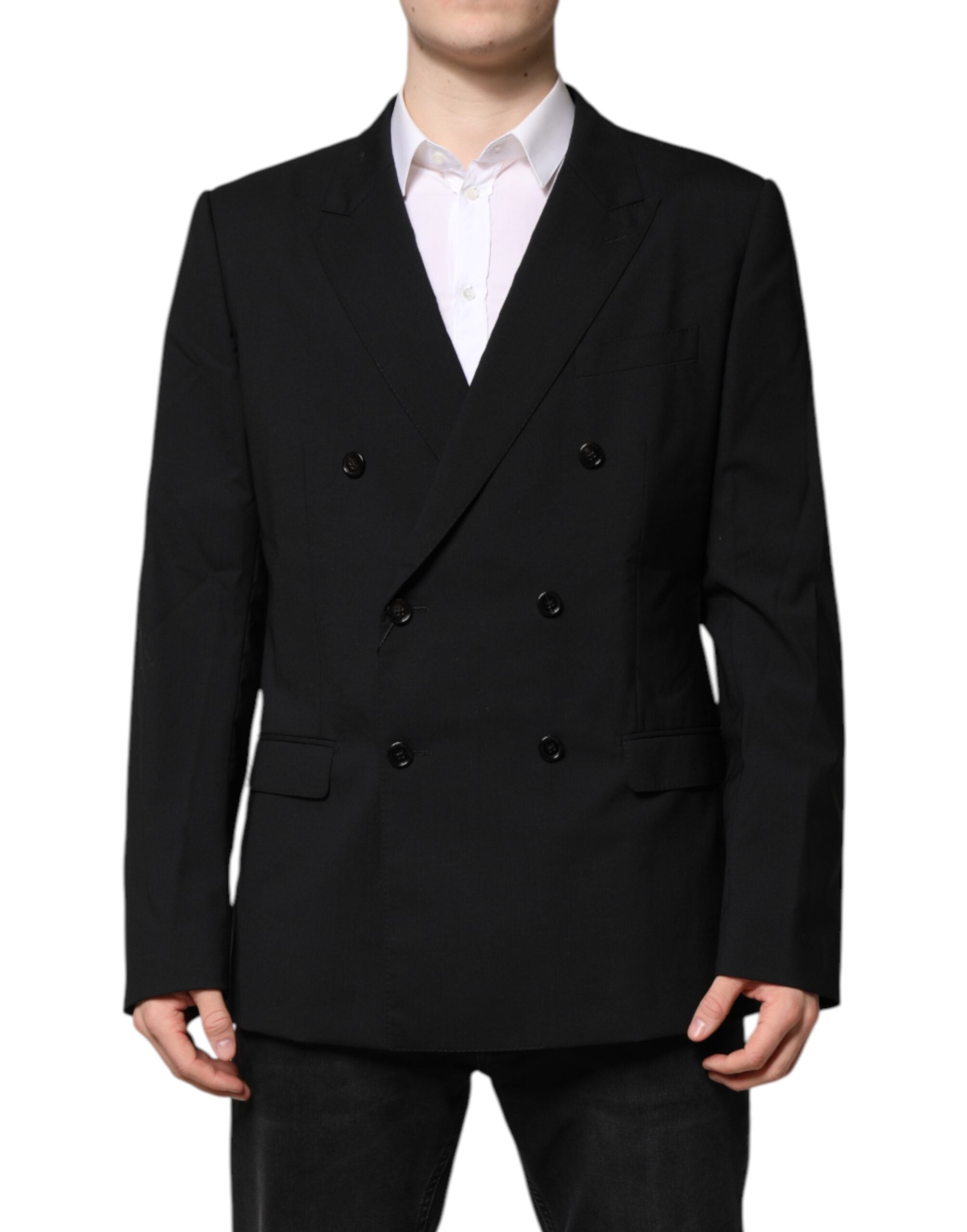 Dolce & Gabbana Schwarze MARTINI Zweireihige Anzugjacke