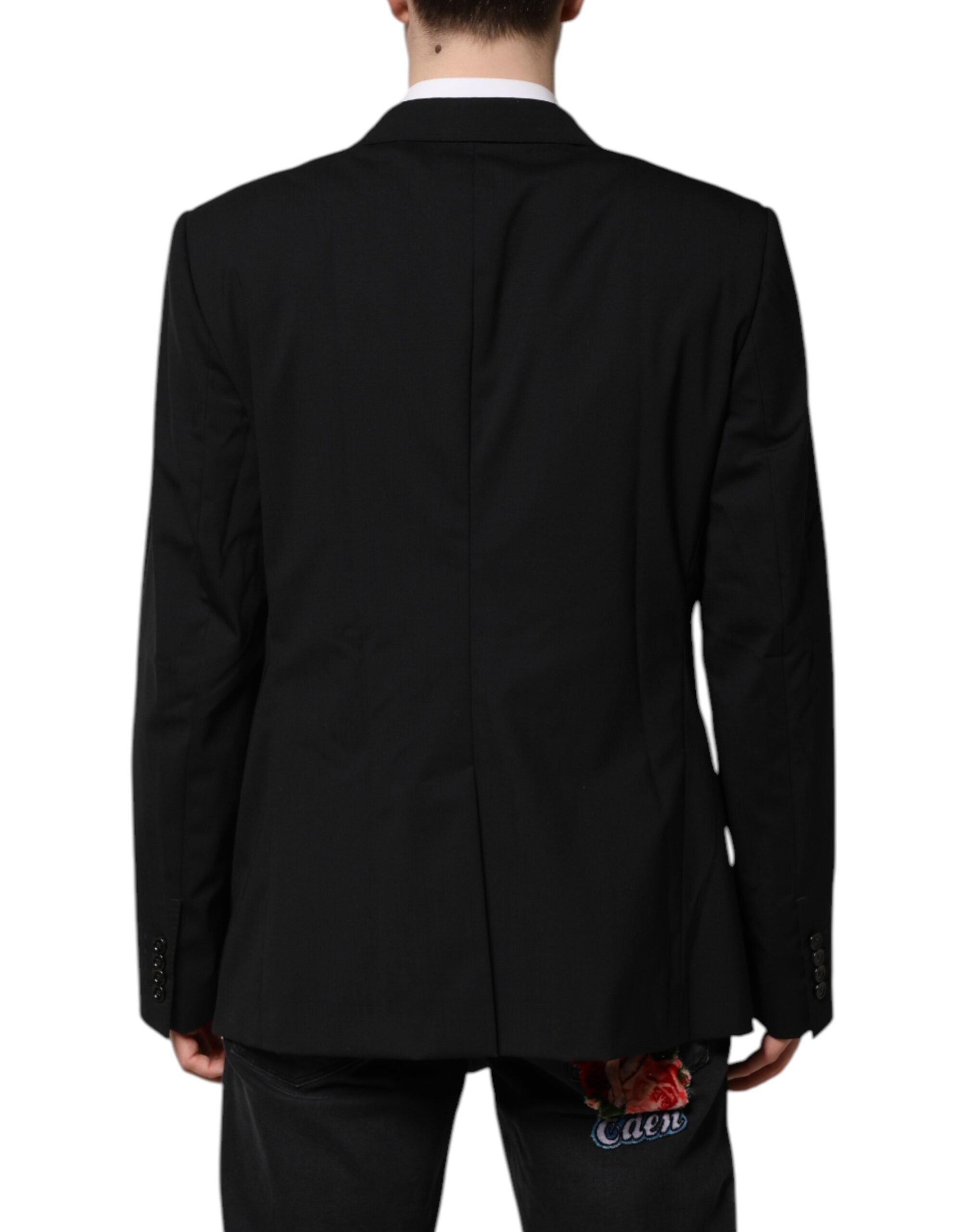 Dolce & Gabbana Schwarze MARTINI Zweireihige Anzugjacke