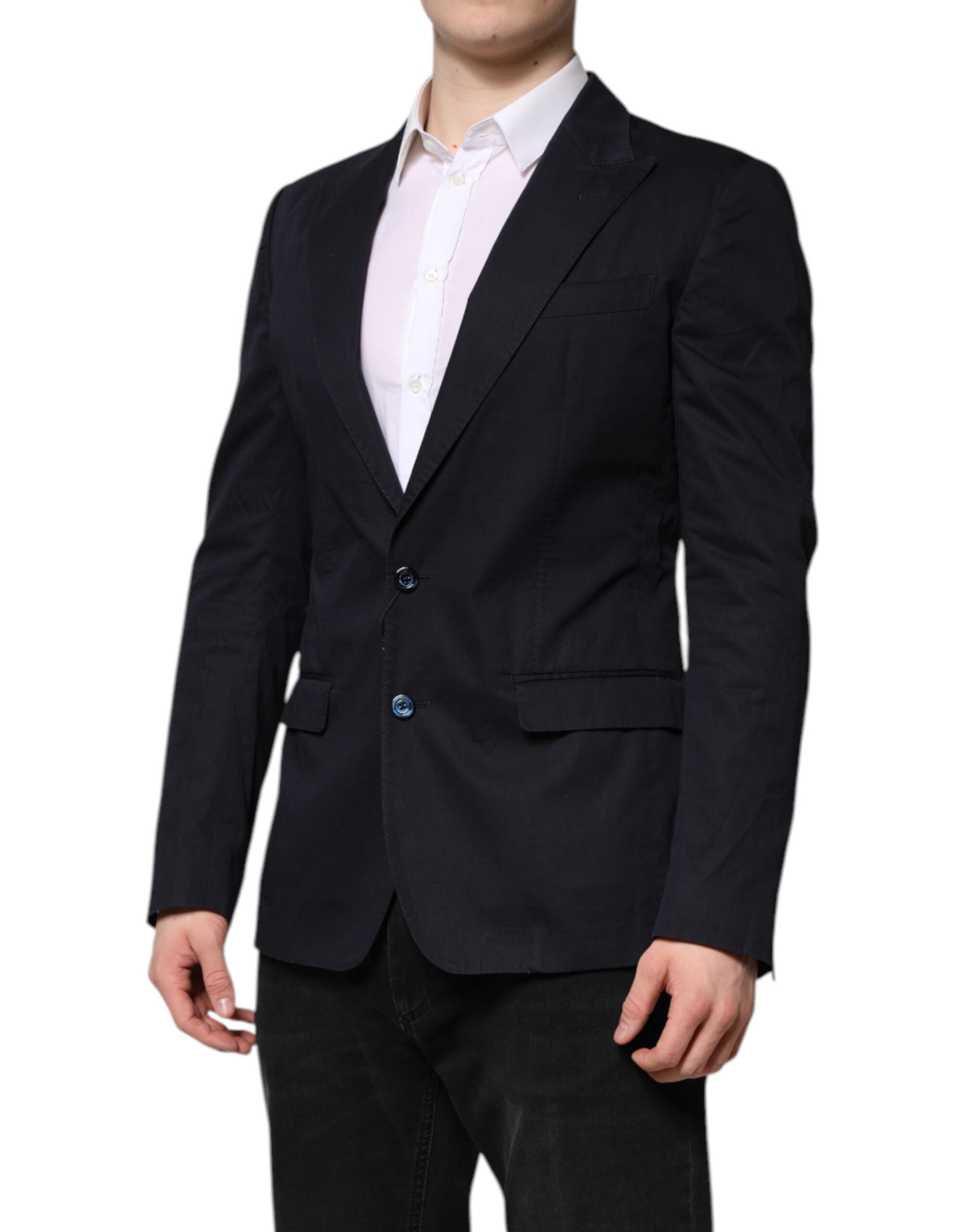 Dolce & Gabbana Dunkelblaue TAORMINA-Blazer-Anzugjacke aus Baumwolle