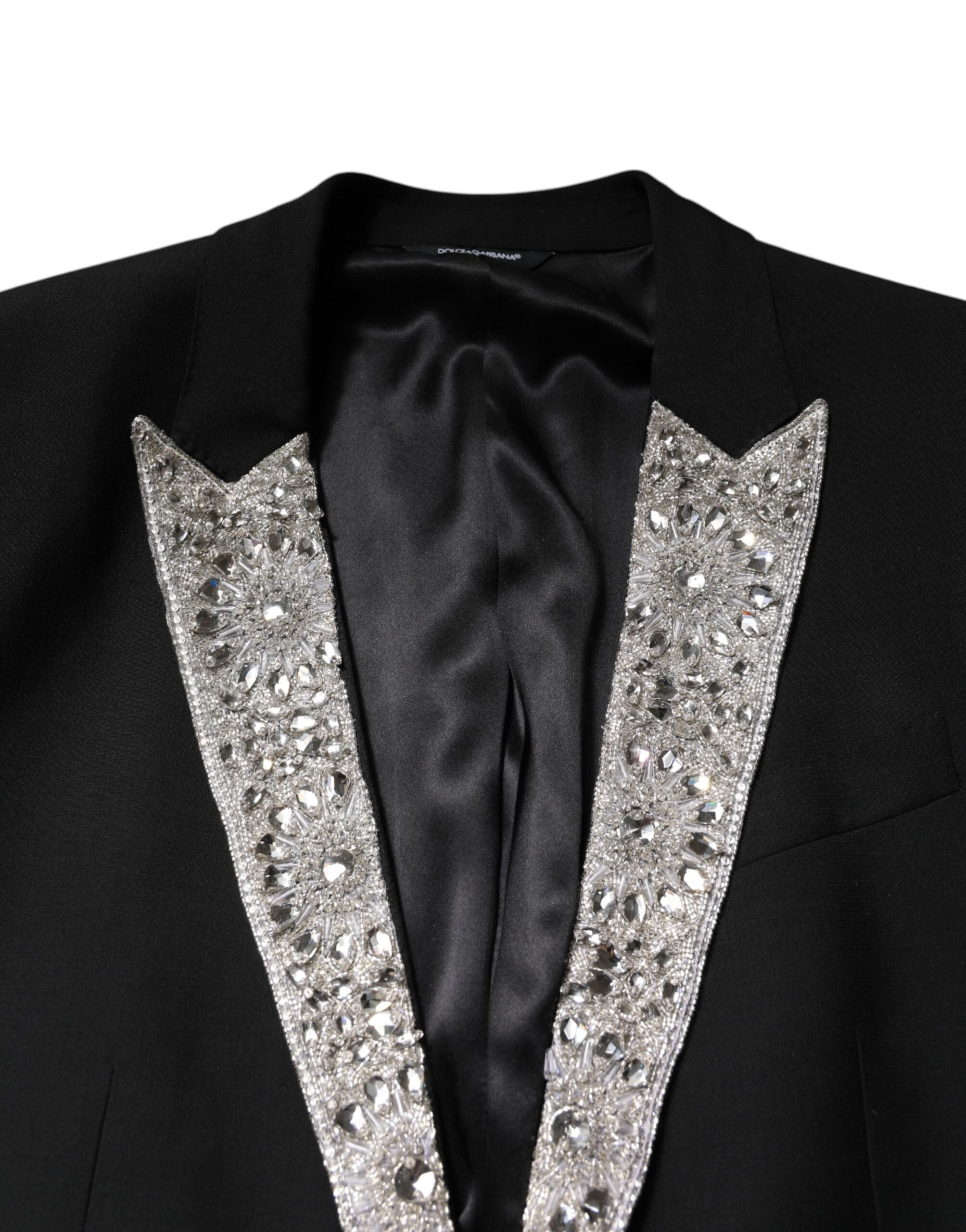 Dolce & Gabbana – Schwarzer MARTINI-Anzug mit Kristallverzierung, 3-teilig