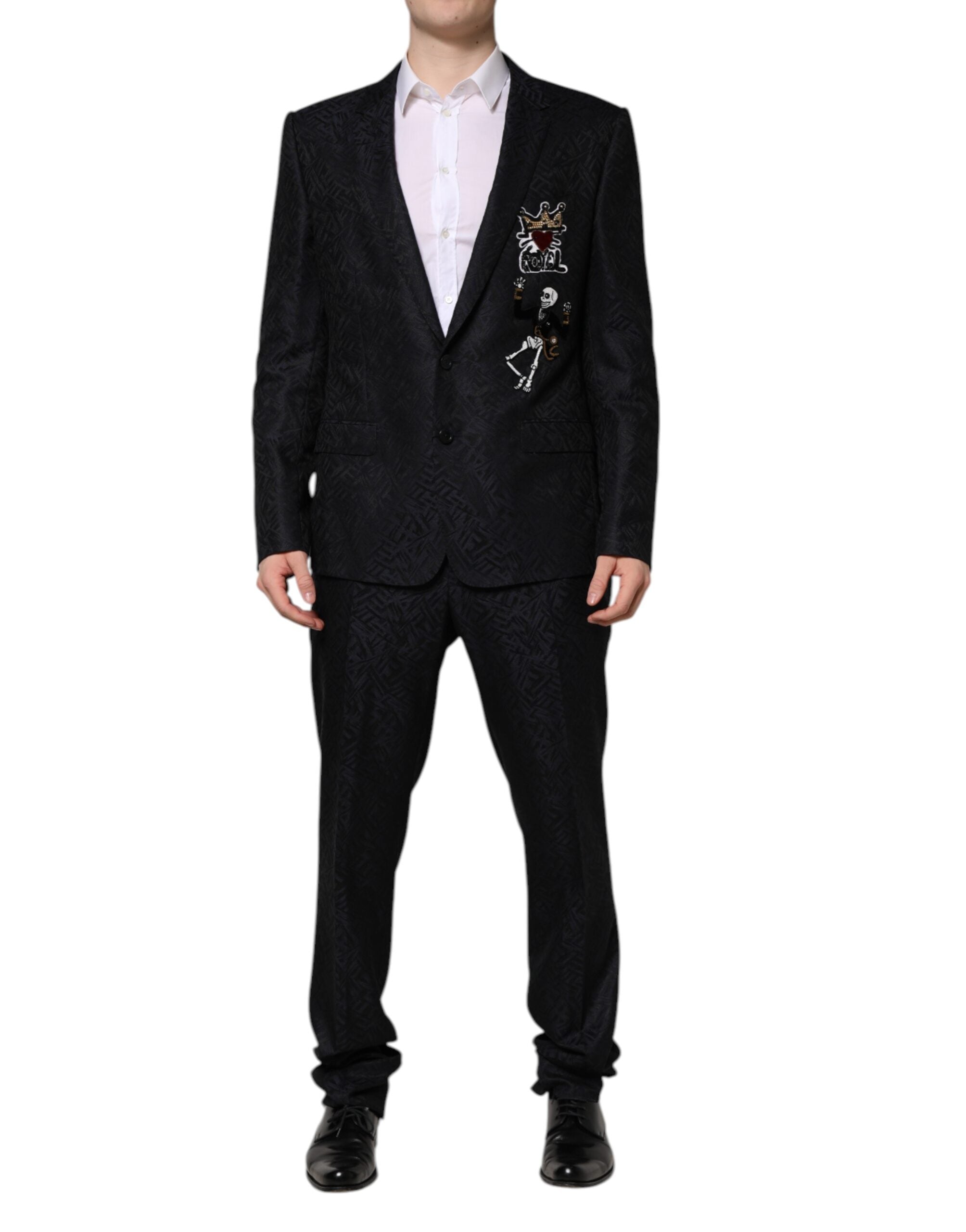 Dolce & Gabbana Schwarzer MARTINI King Skeleton 2-teiliger Anzug