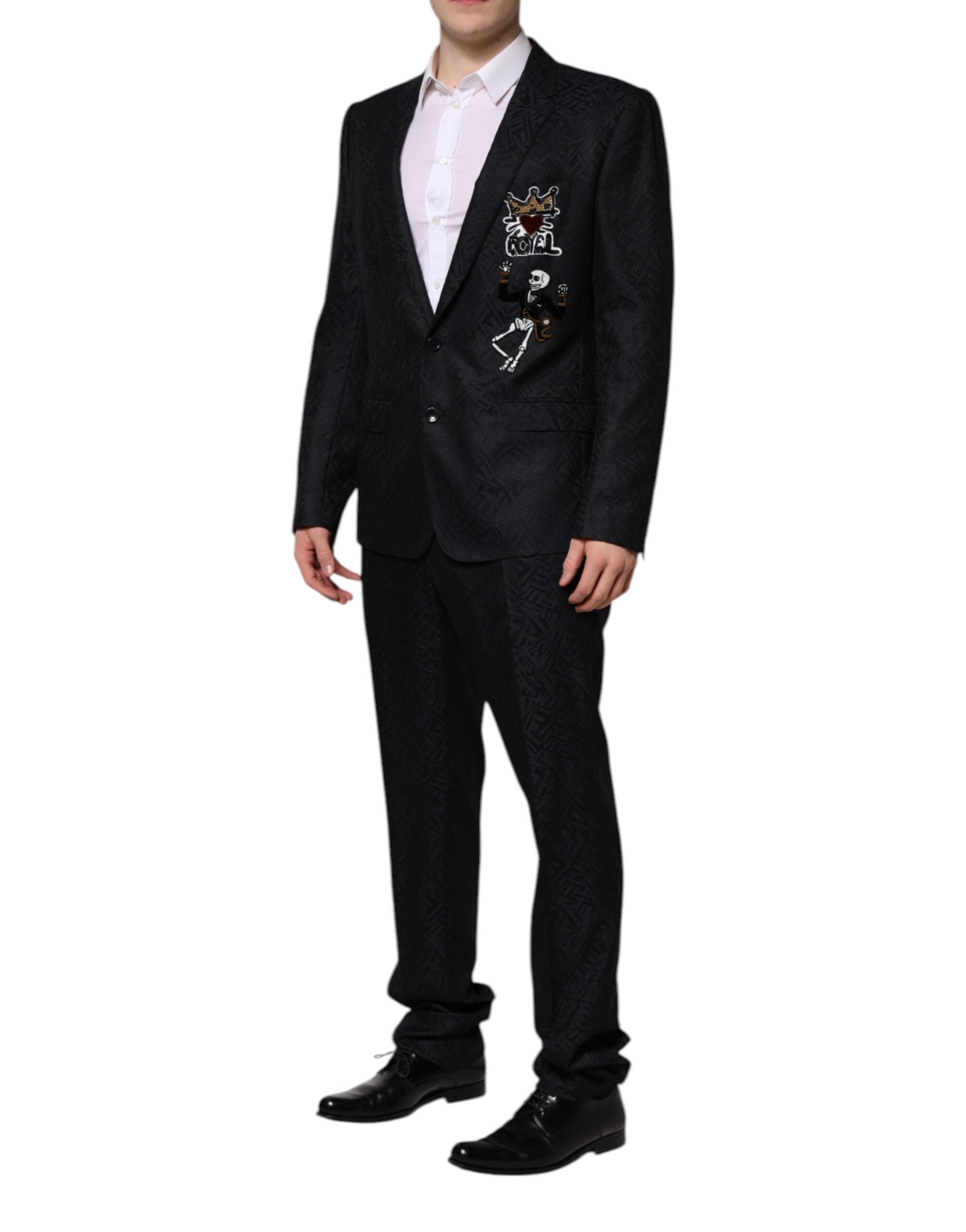 Dolce & Gabbana Schwarzer MARTINI King Skeleton 2-teiliger Anzug