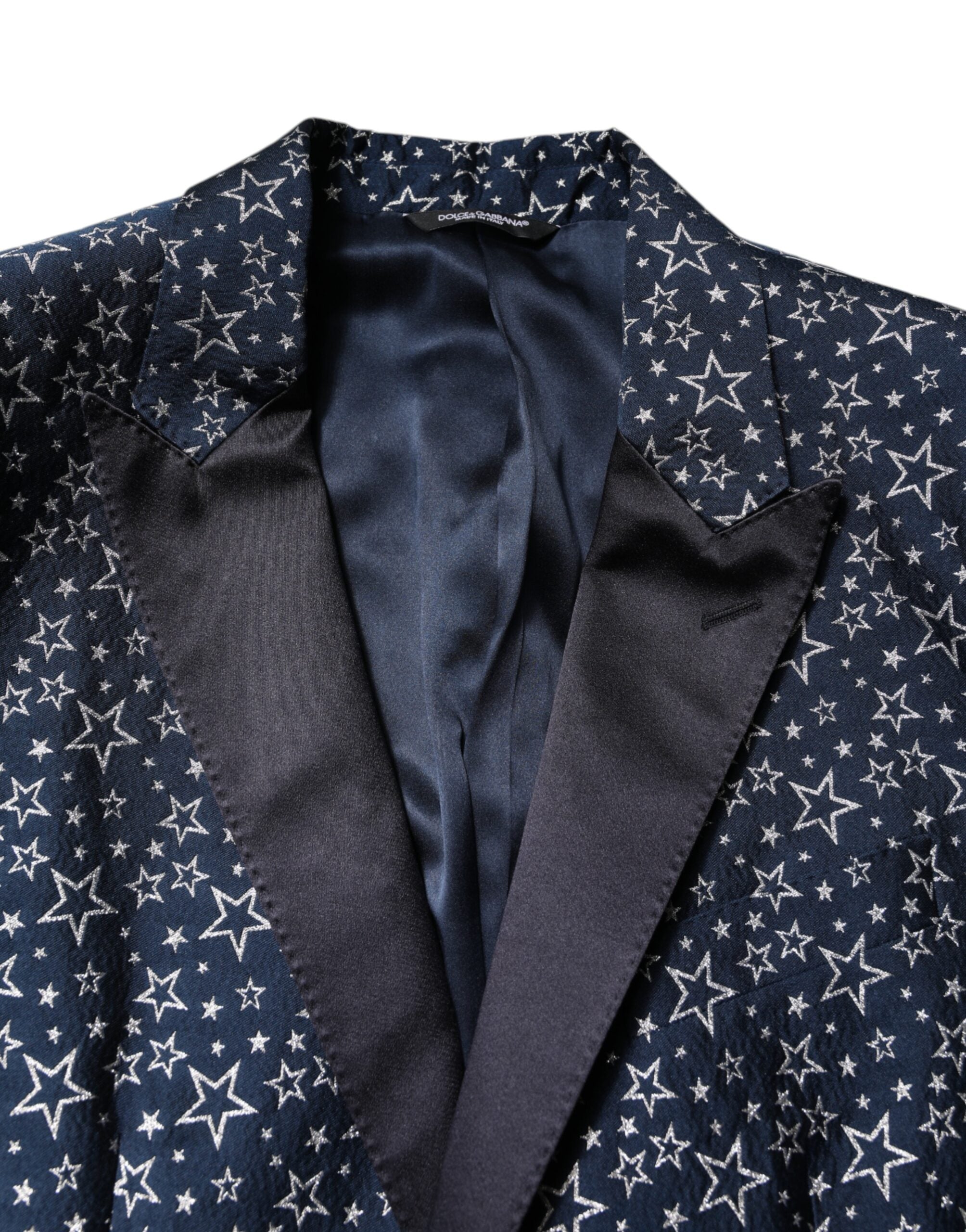Dolce & Gabbana Blauer MARTINI Star Jacquard 3-teiliger Anzug