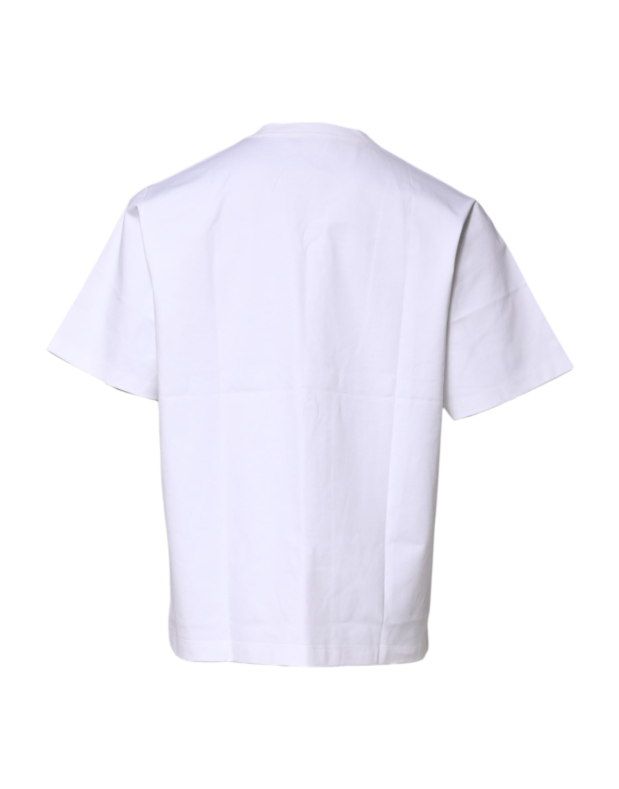 Dolce & Gabbana – Weißes T-Shirt aus Baumwolle mit kurzen Ärmeln und Rundhalsausschnitt
