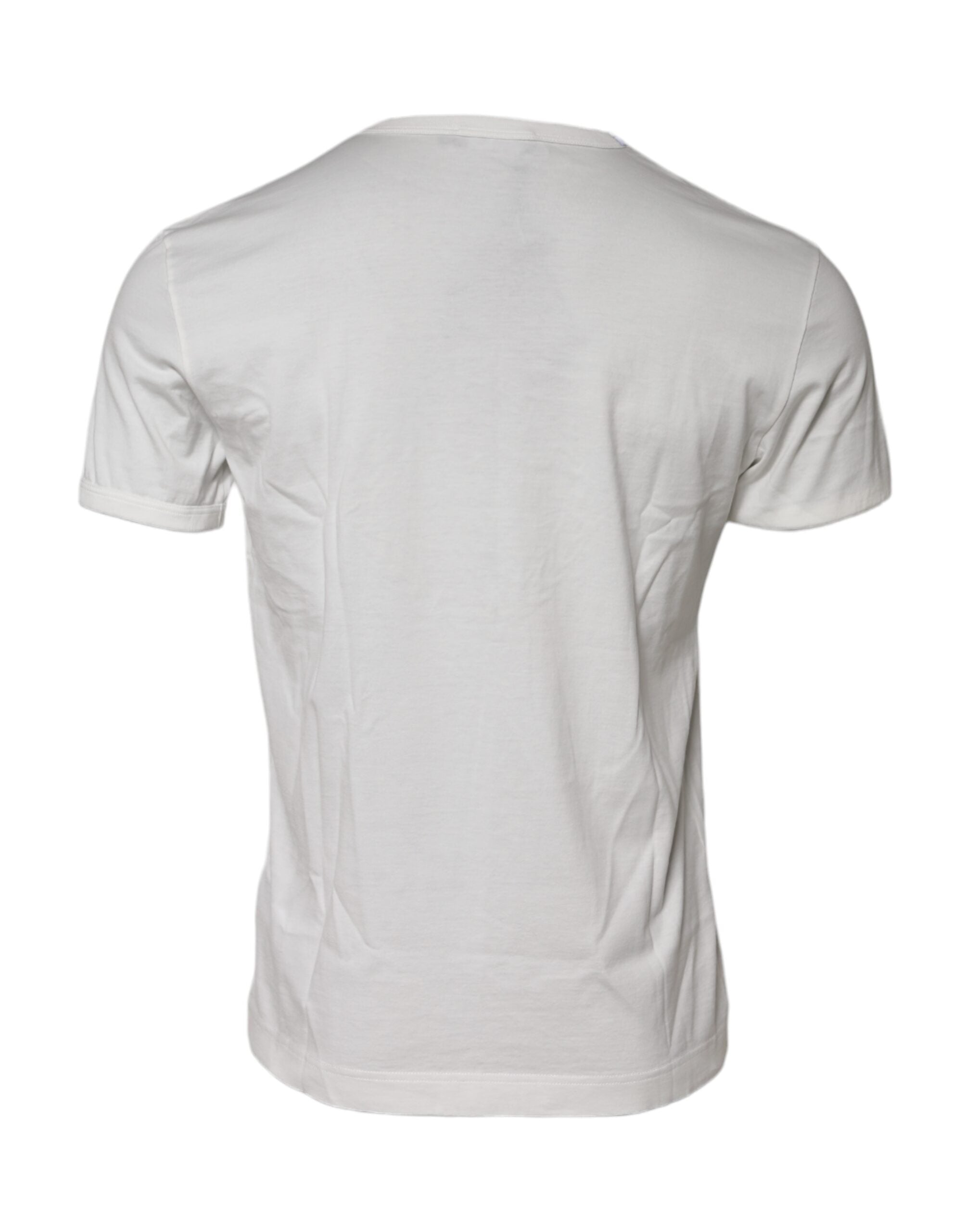 Dolce & Gabbana – Weißes Baumwoll-T-Shirt mit DG-Kronenprägung