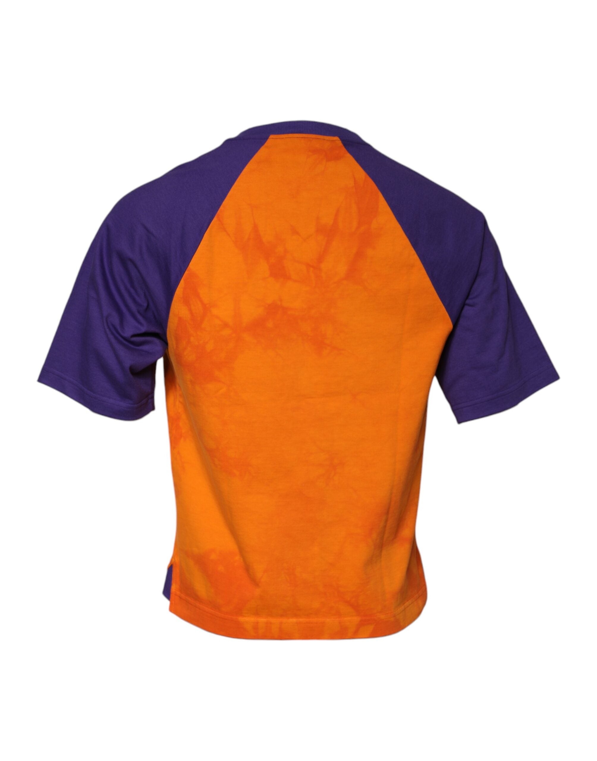 Dolce & Gabbana Orange-Lila bedrucktes T-Shirt mit Rundhalsausschnitt