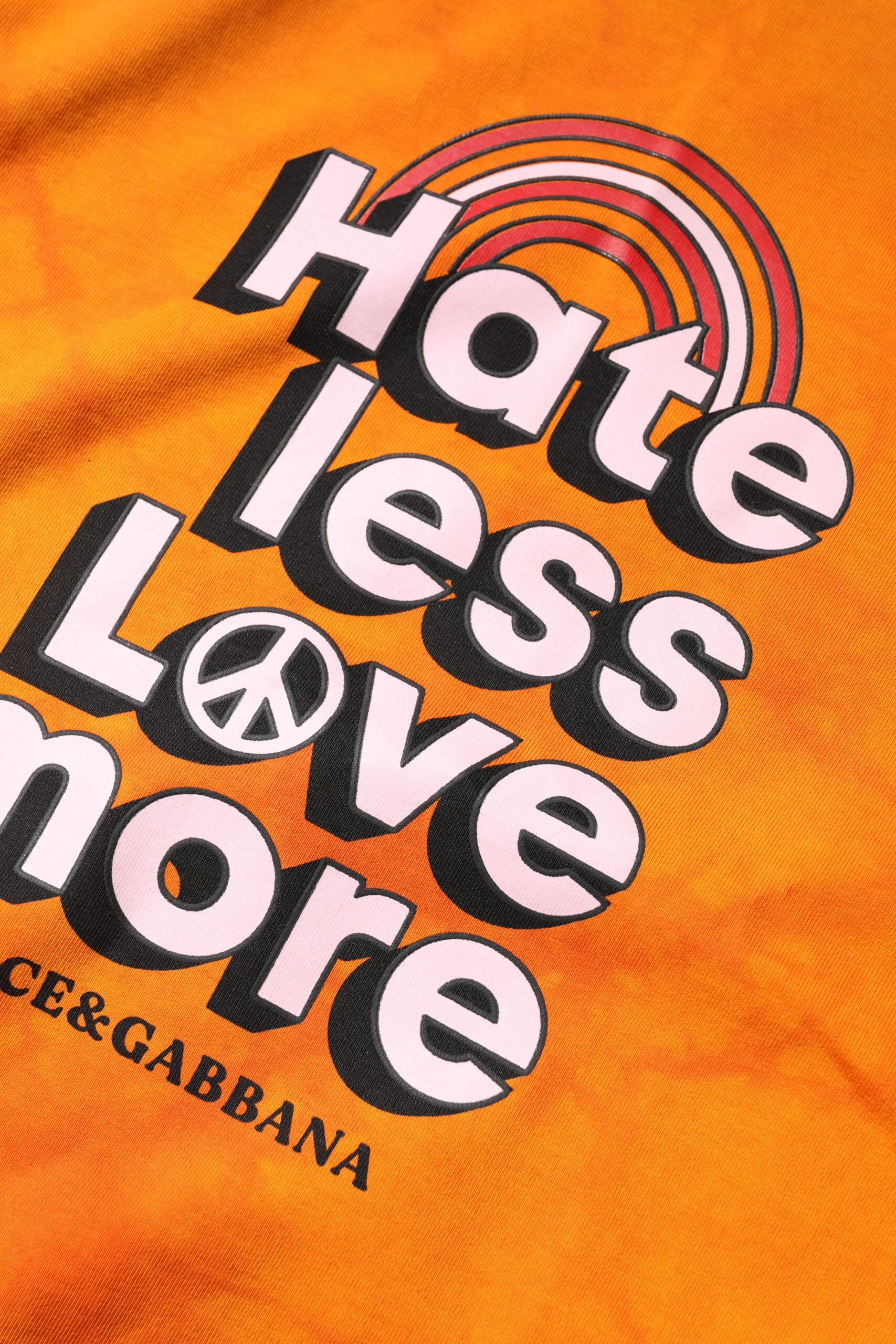 Dolce & Gabbana Orange-Lila bedrucktes T-Shirt mit Rundhalsausschnitt