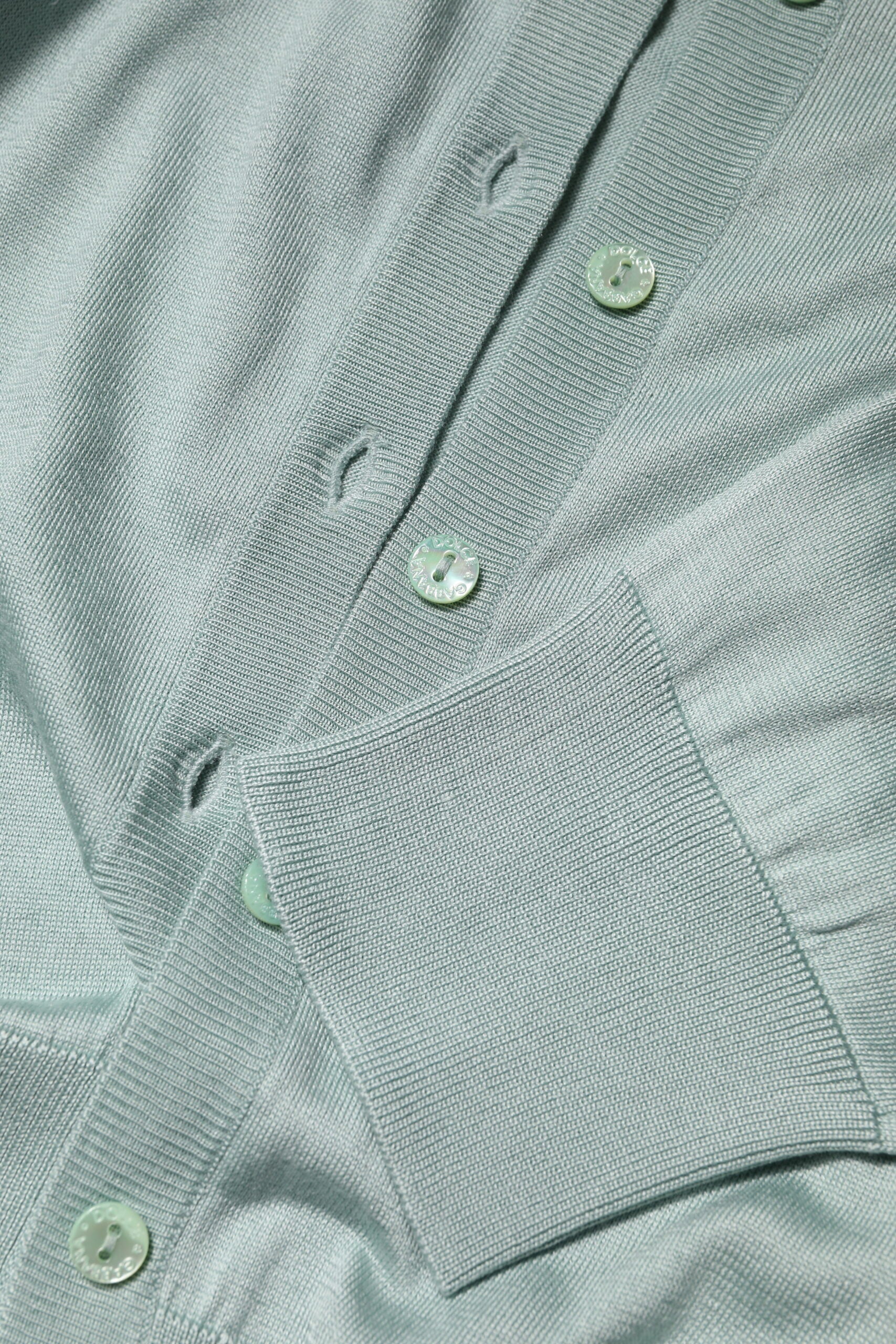 Cardigan din mătase verde deschis Dolce & Gabbana cu nasturi