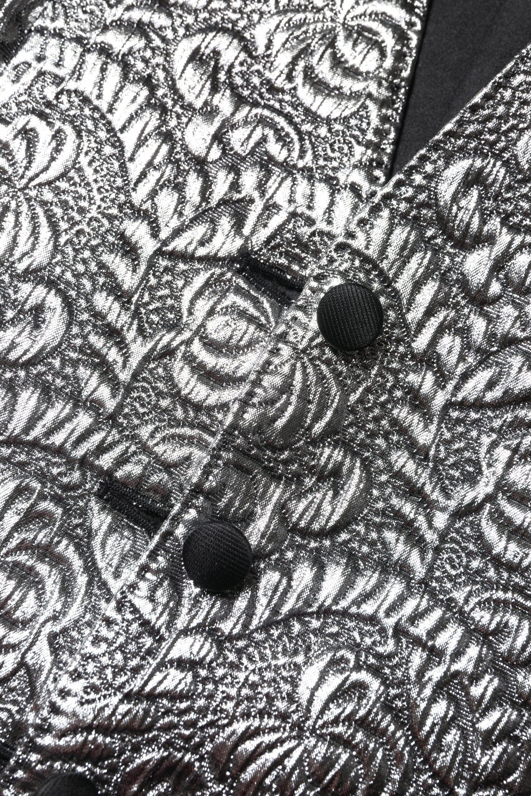 Dolce & Gabbana – Ärmelloses Trägertop aus Jacquard mit Blumenmuster in Silber