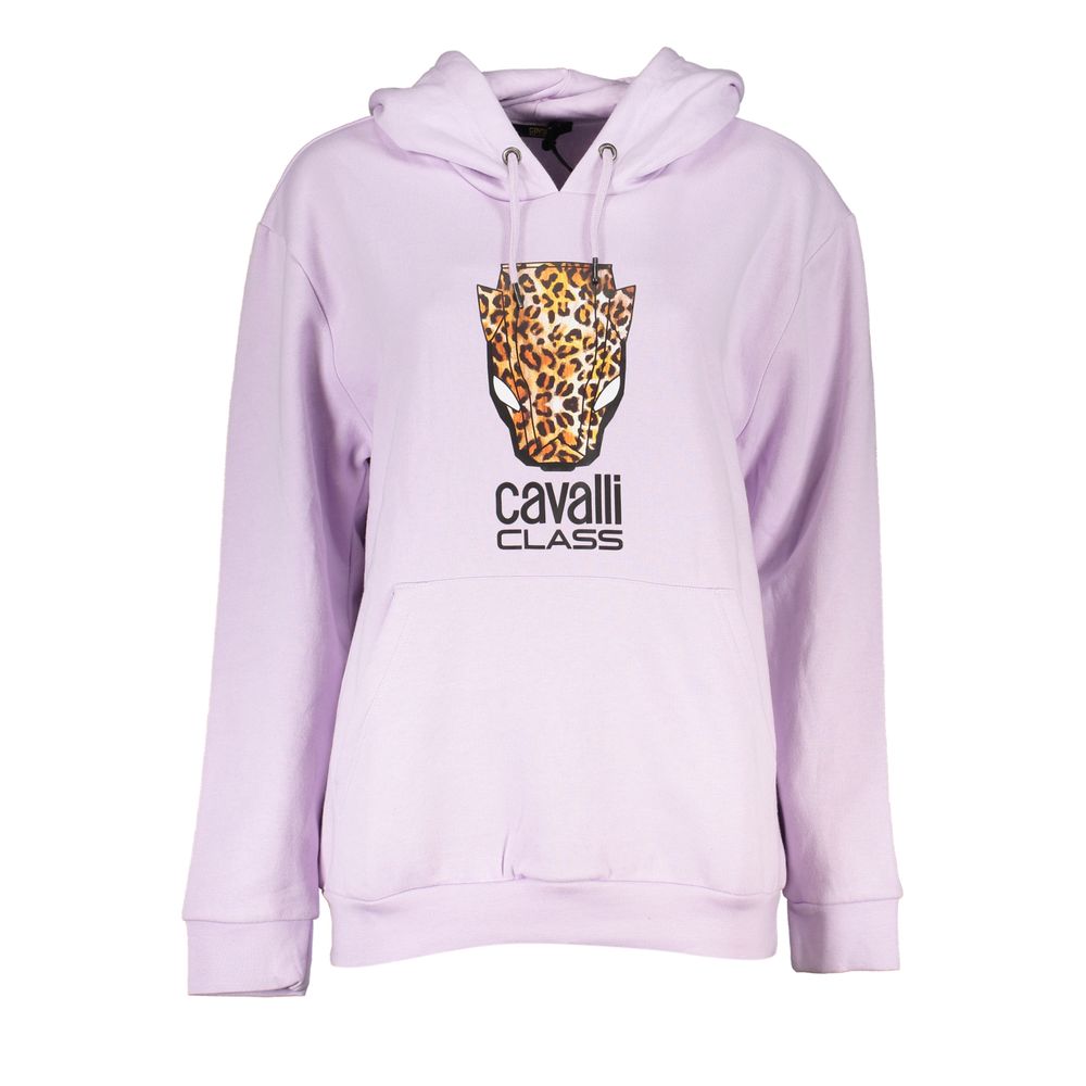 Lilafarbener Baumwollpullover von Cavalli Class