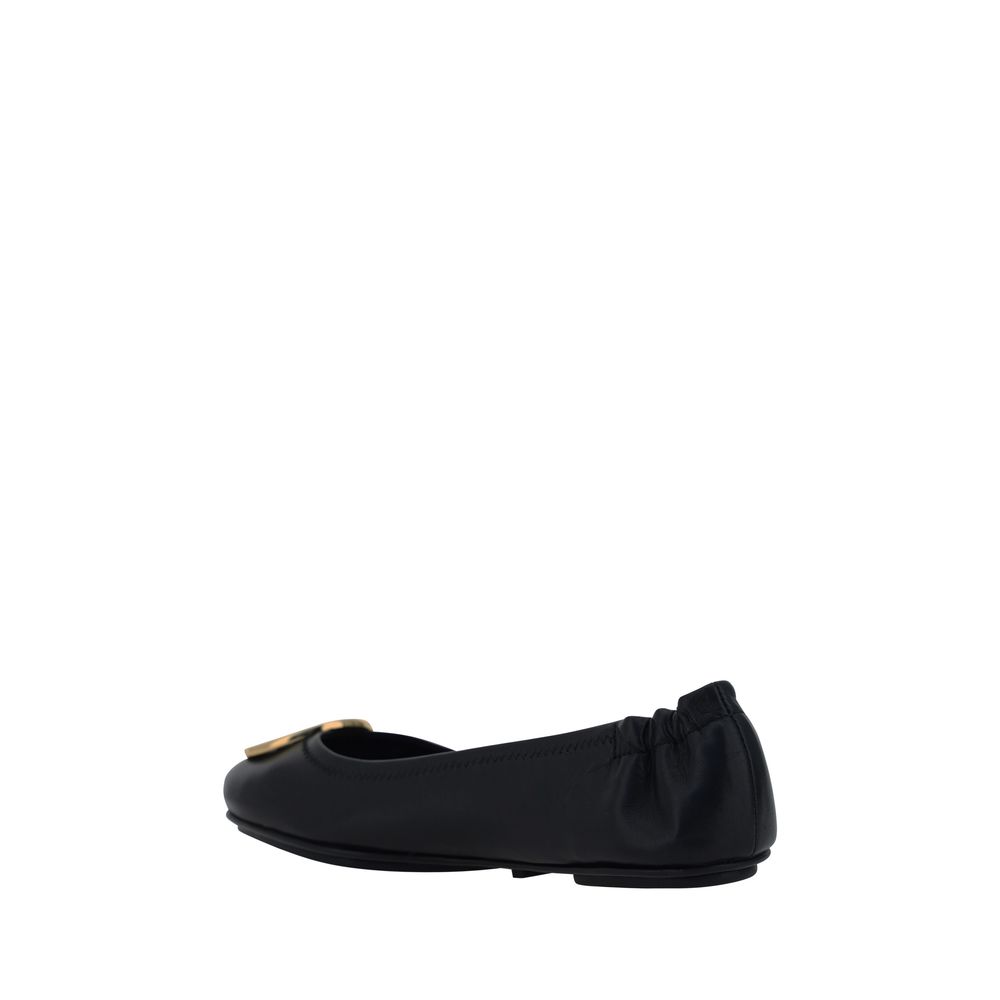 Tory Burch Black Lamb Ovis Aries Aries Ballet Flats