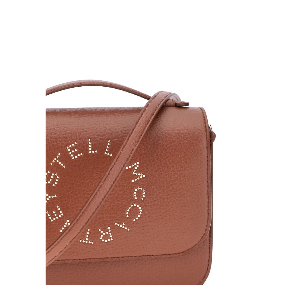 Geantă Stella McCartney cu logo și clapă, model ecologic, model granulat în relief