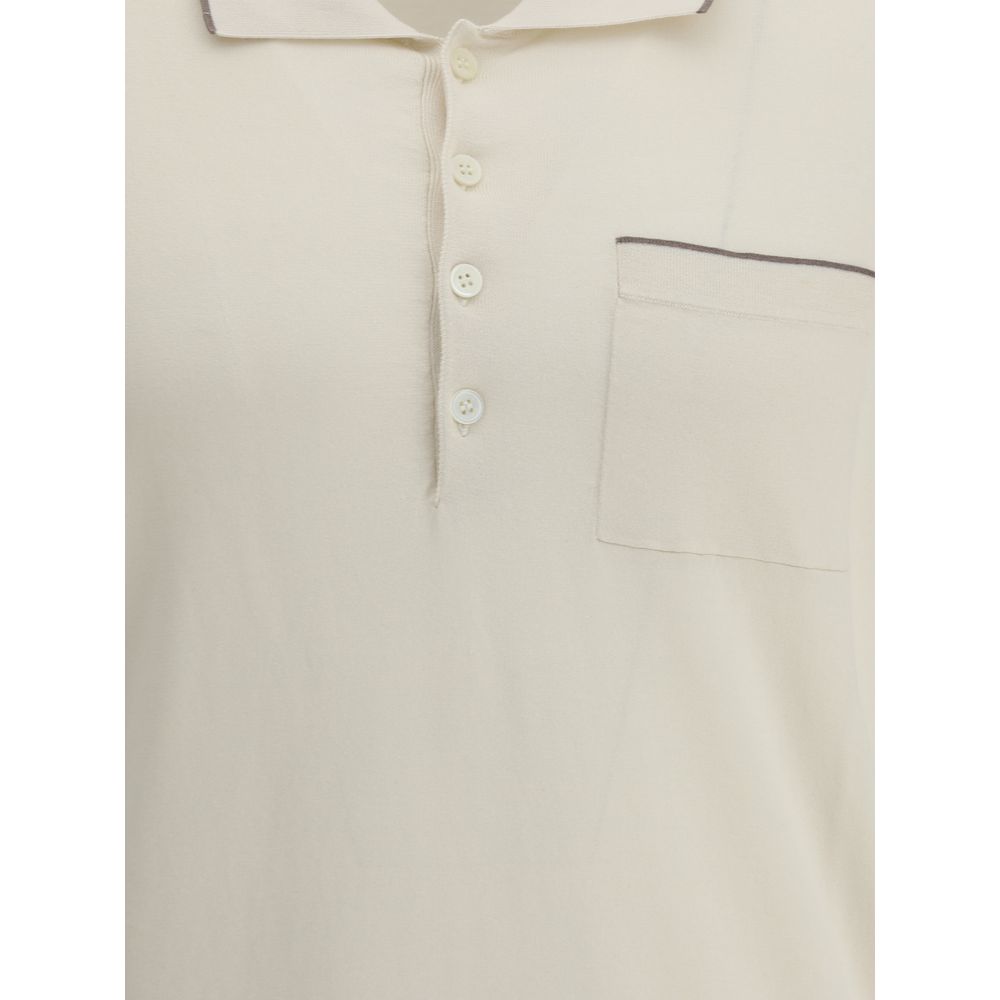 Brunello Cucinelli Poloshirt mit Tasche