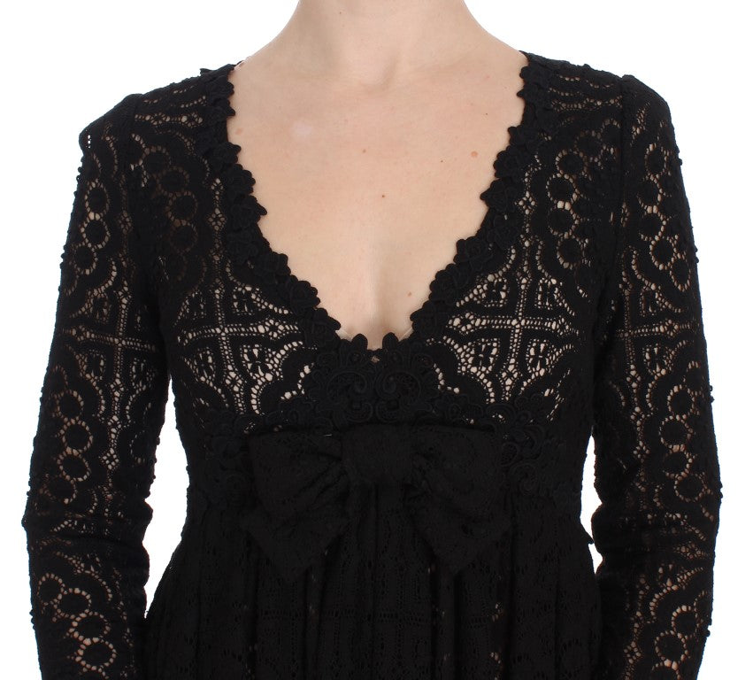 Dolce & Gabbana Elegantes Ricamo-Maxikleid mit Blumenmuster