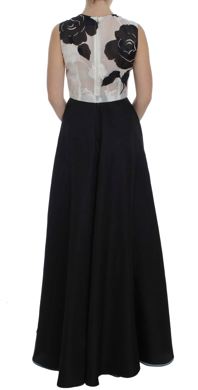 Dolce & Gabbana Elegantes, langes Seidenkleid mit Blumenmuster