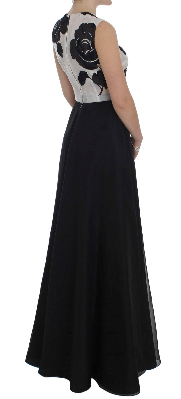 Dolce & Gabbana Elegantes, langes Seidenkleid mit Blumenmuster