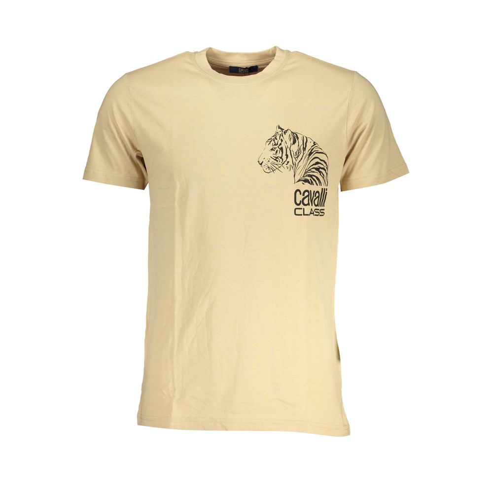 Beiges Baumwoll-T-Shirt der Cavalli Class