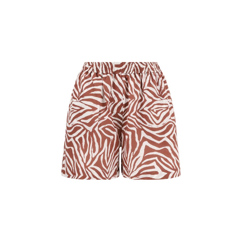 Pantaloni scurți cu model zebră Brunello Cucinelli