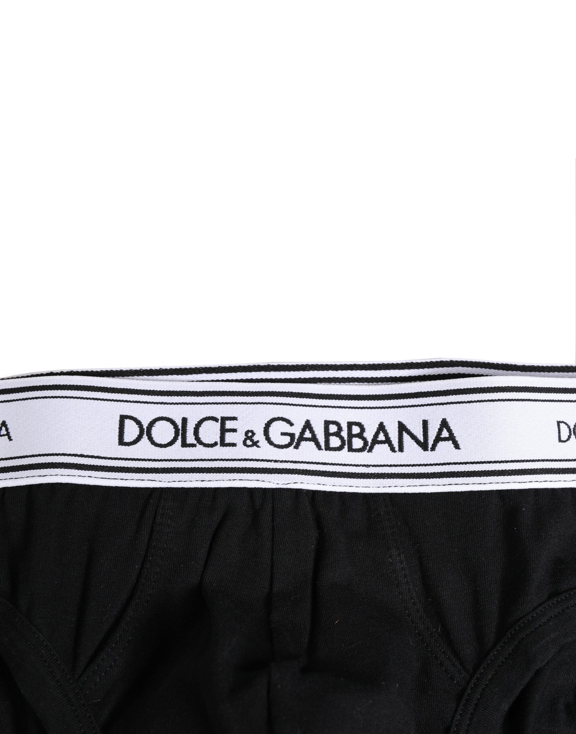 Lenjerie intimă Dolce & Gabbana neagră din bumbac elastic, tip slip, tip chiloți