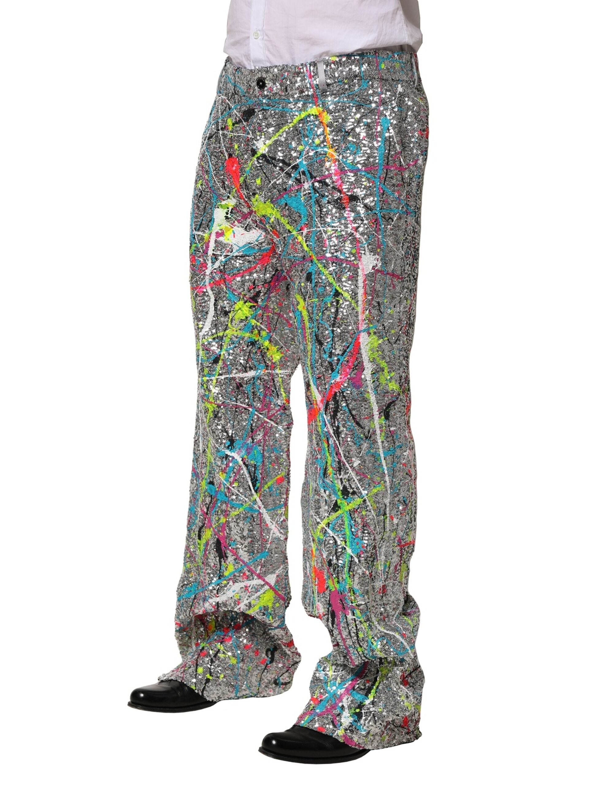 Dolce & Gabbana – Mehrfarbige Hose mit Paillettenverzierung