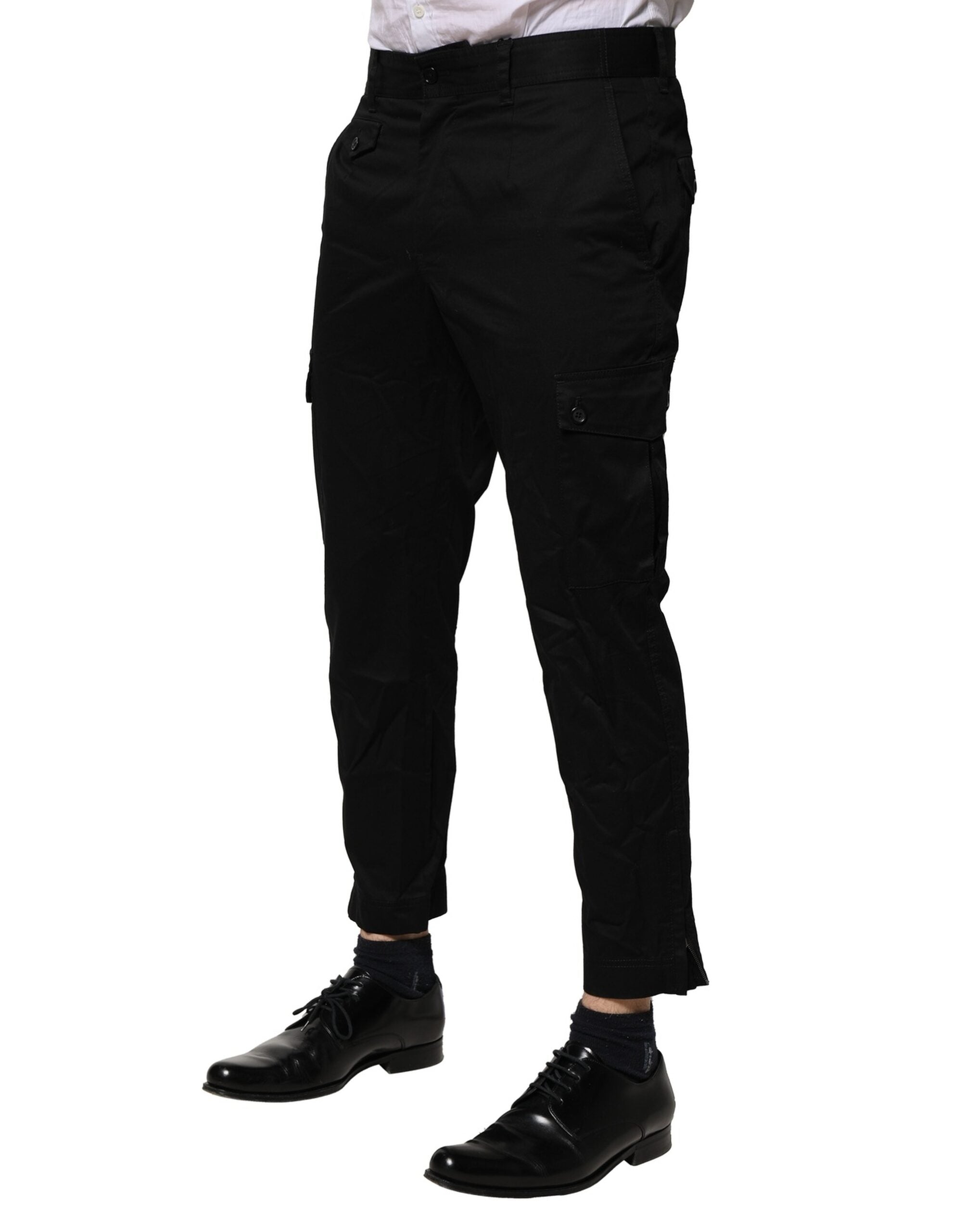 Dolce & Gabbana Rochie neagră din bumbac, pantaloni formali slim