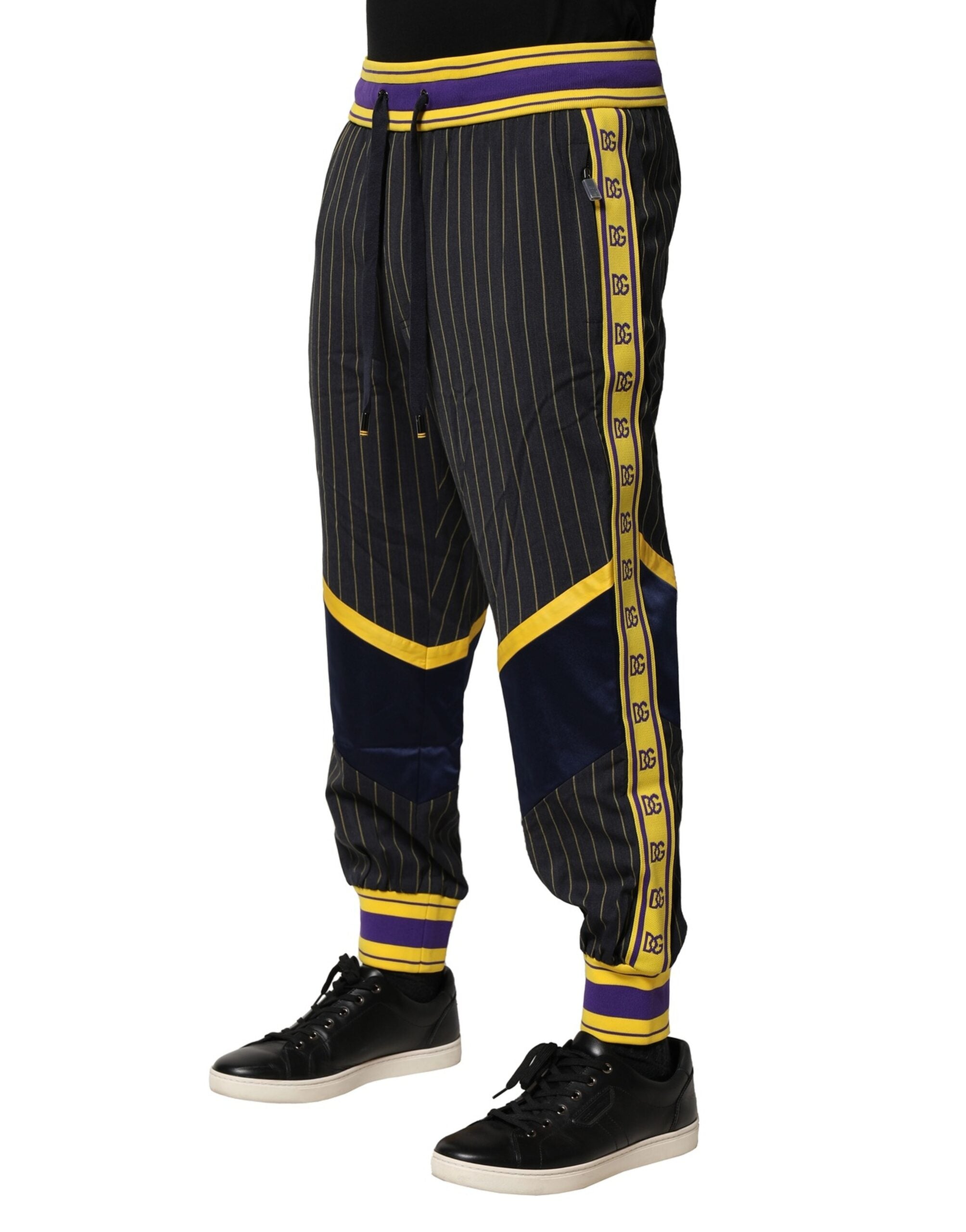 Dolce & Gabbana – Jogginghose aus Wolle mit mehrfarbigen Streifen