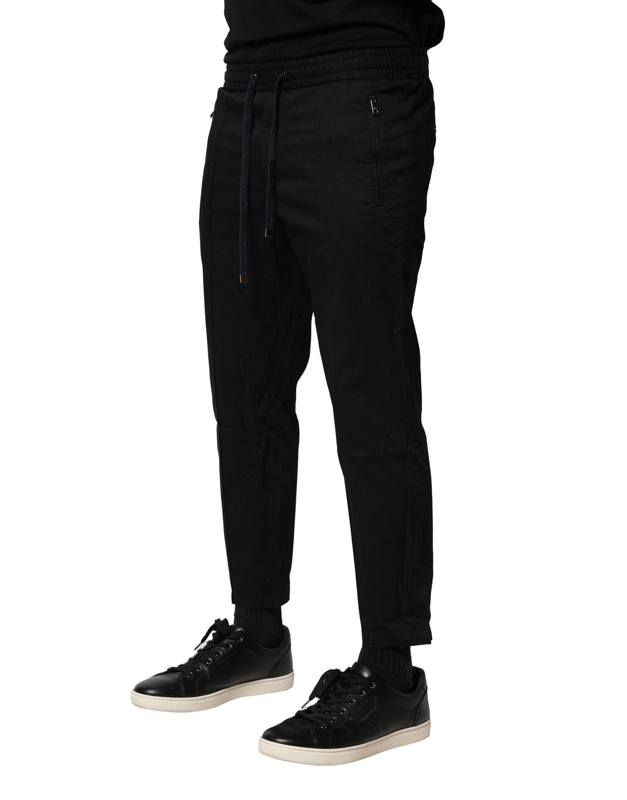 Dolce & Gabbana – Schwarze Jogginghose aus Baumwolle mit mittlerer Taille
