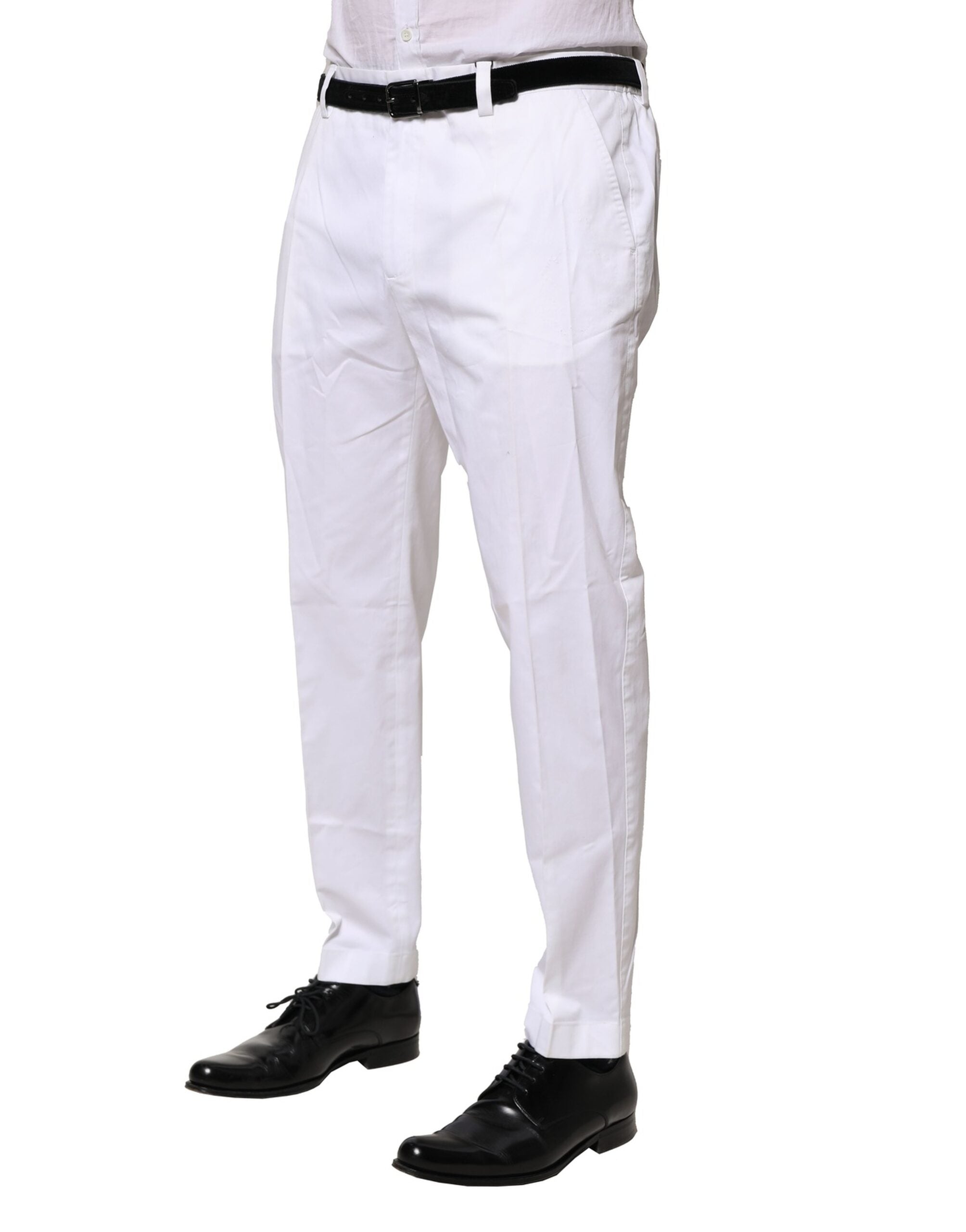 Rochie Dolce & Gabbana din bumbac alb, pantaloni slim formali