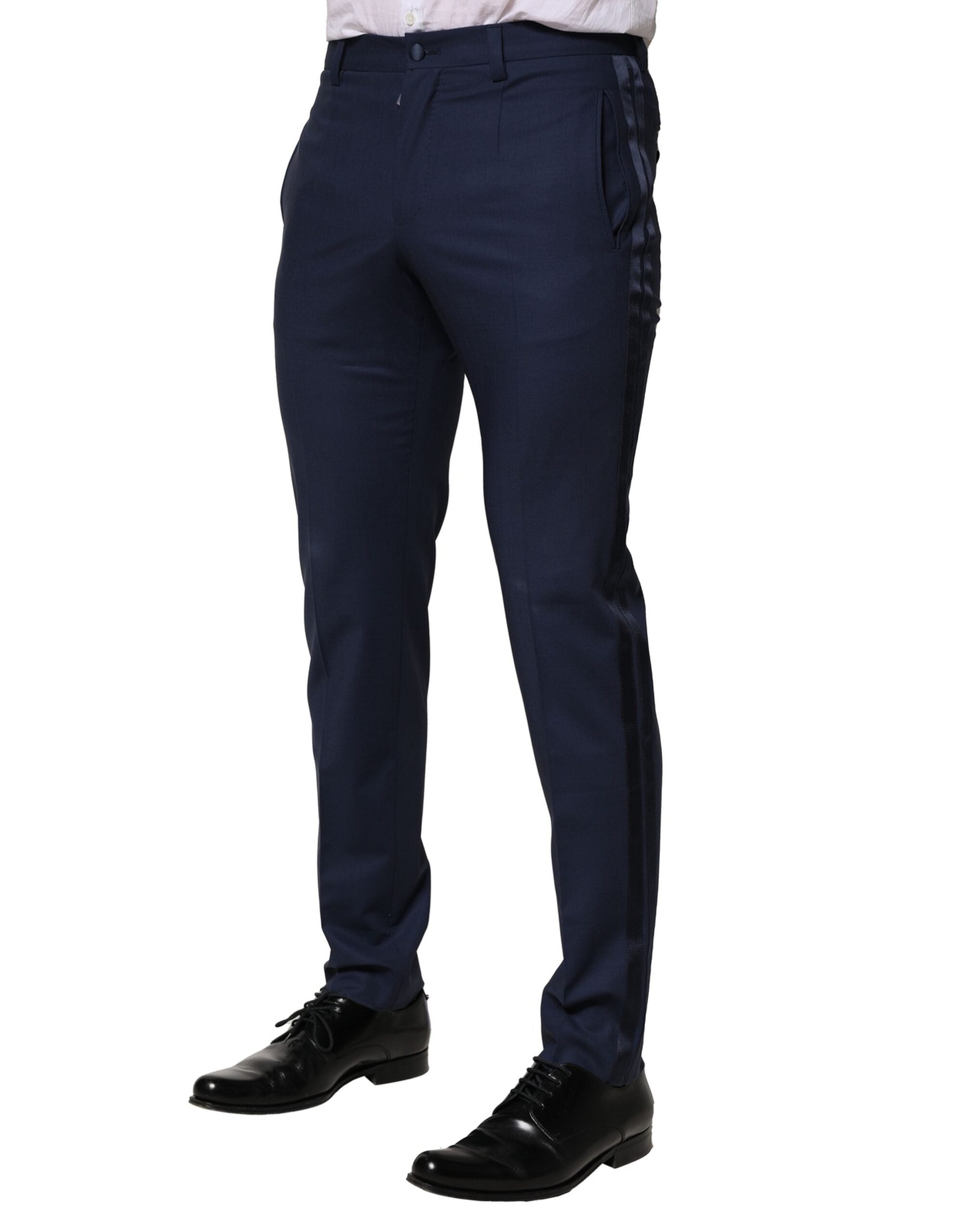 Dolce & Gabbana Dunkelblaue Anzughose aus Wolle
