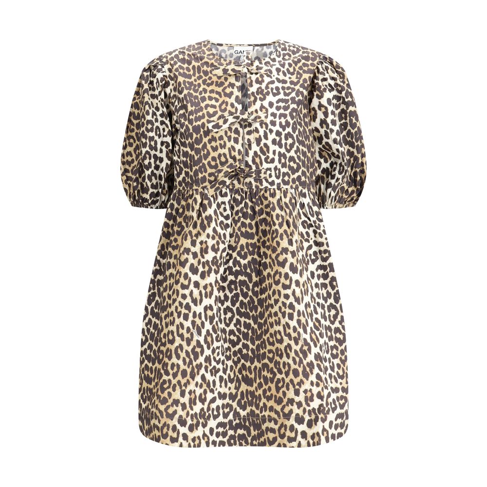 Rochie mini cu imprimeu leopard Ganni