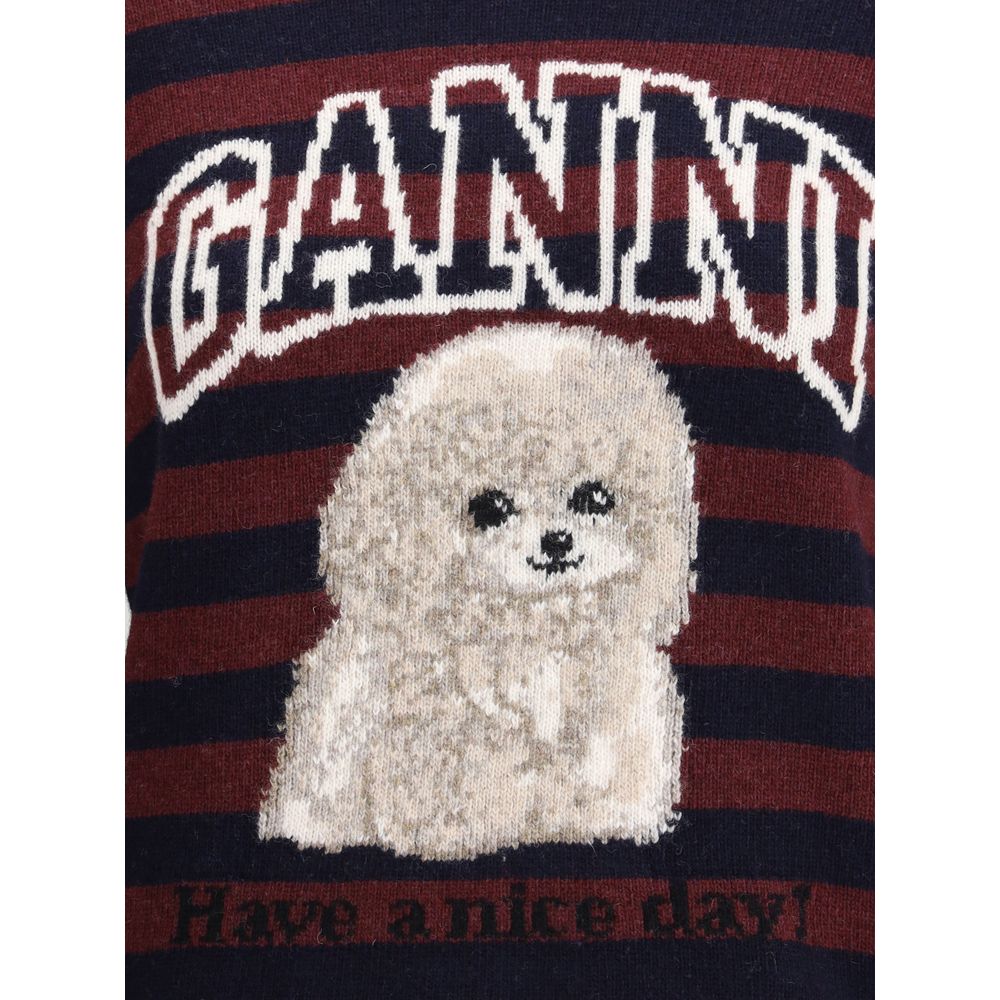 Pulover cu dungi Ganni Poodle