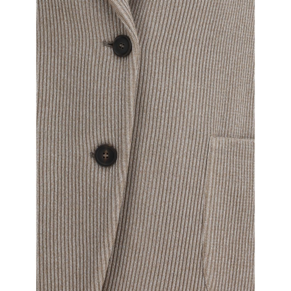 Brunello Cucinelli – Gerippte Lurex-Jacke