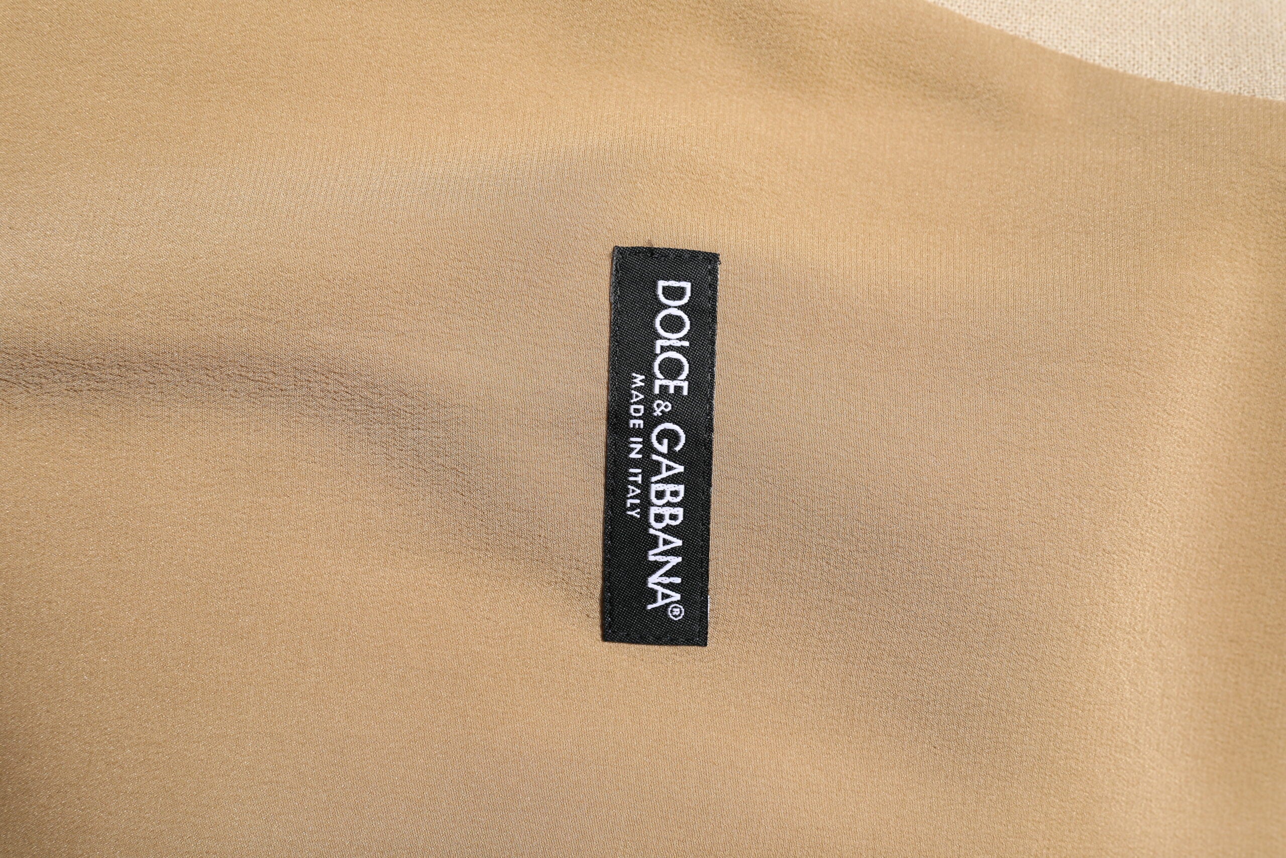 Dolce & Gabbana Beige Leinen Kleid Formale Männer Weste Weste