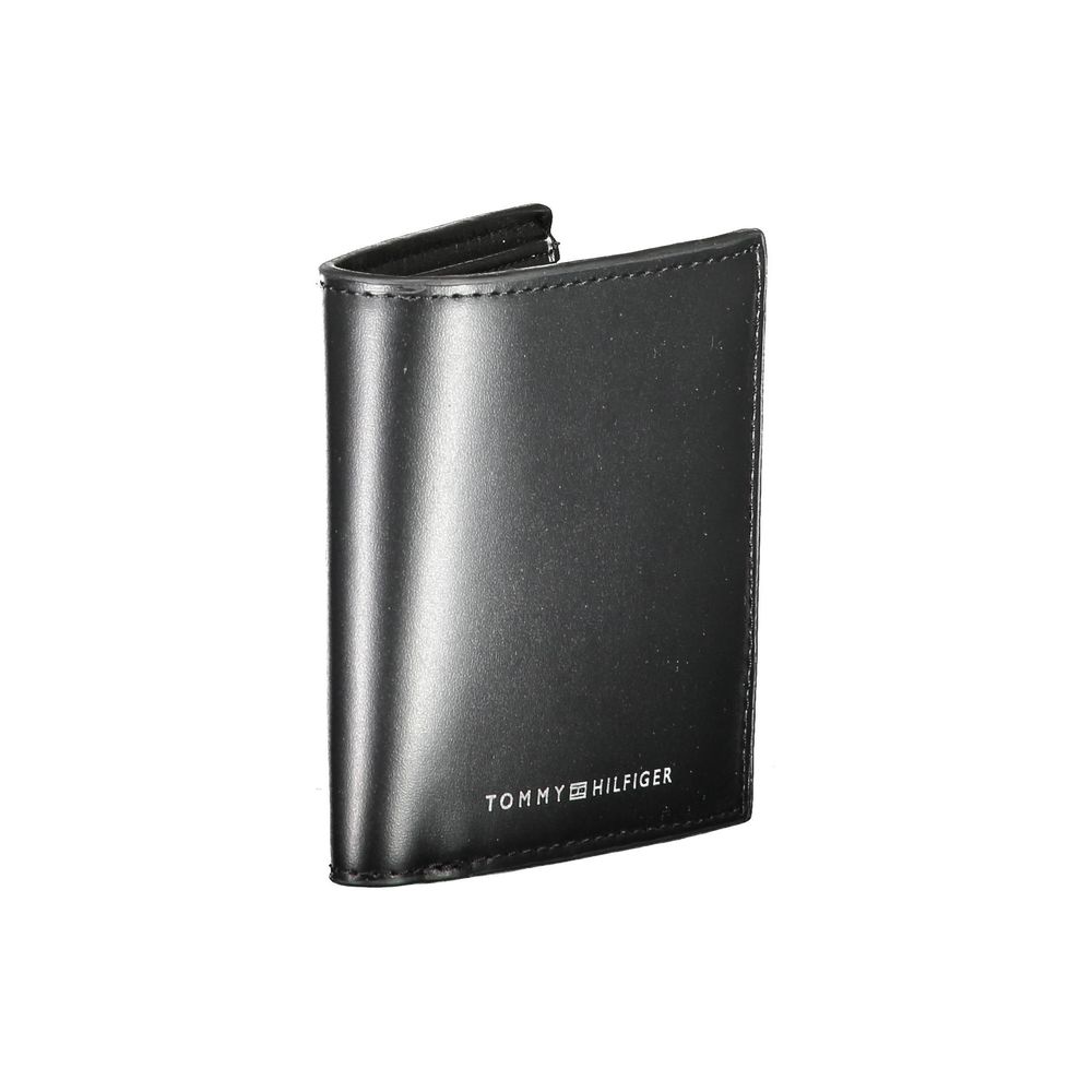 Tommy Hilfiger – Schwarze Lederbrieftasche für Herren