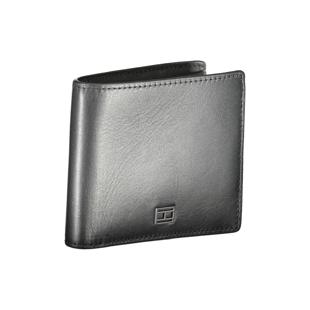 Tommy Hilfiger – Schwarze Lederbrieftasche für Herren