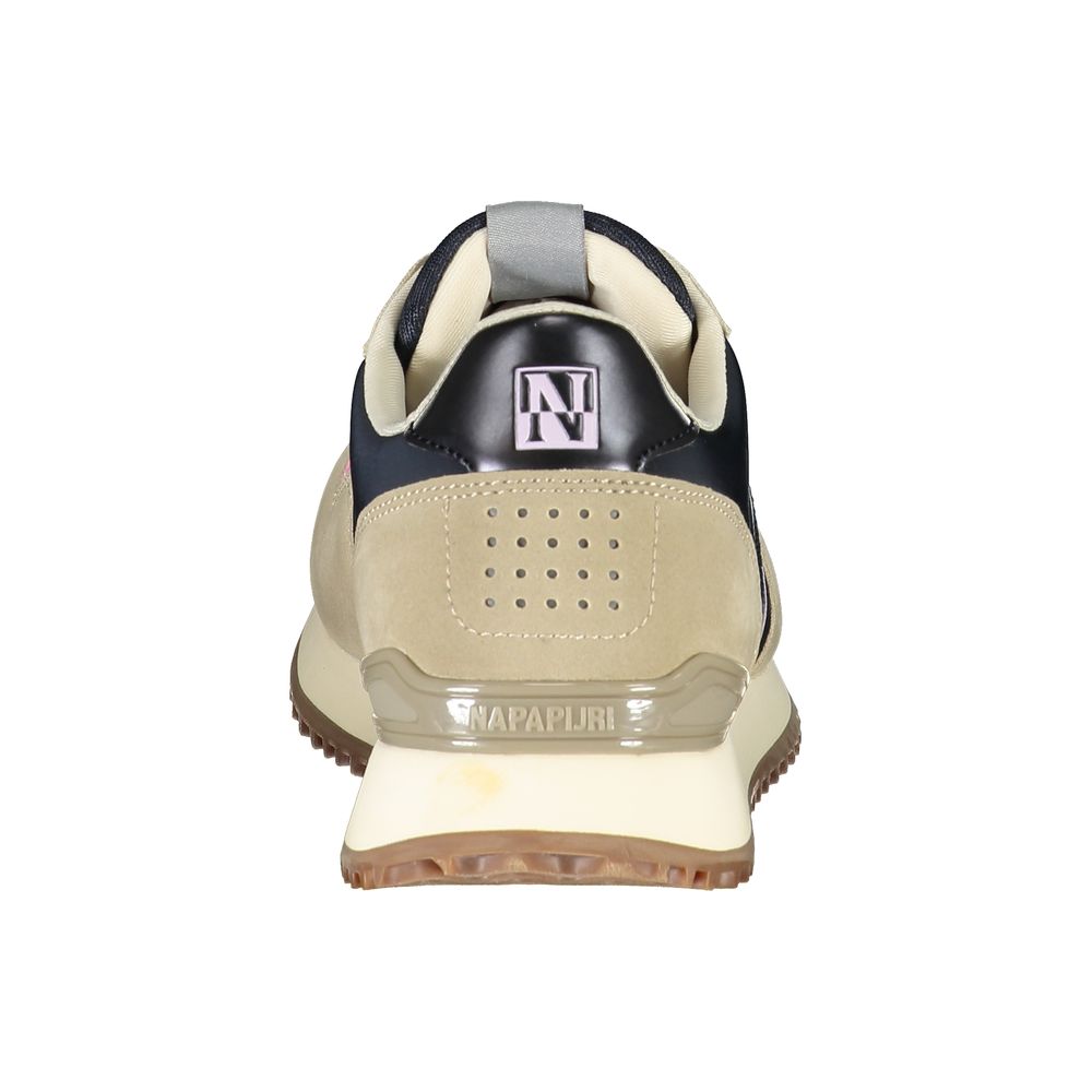 Beige Schnür-Sneakers mit kontrastierenden Details von Napapijri