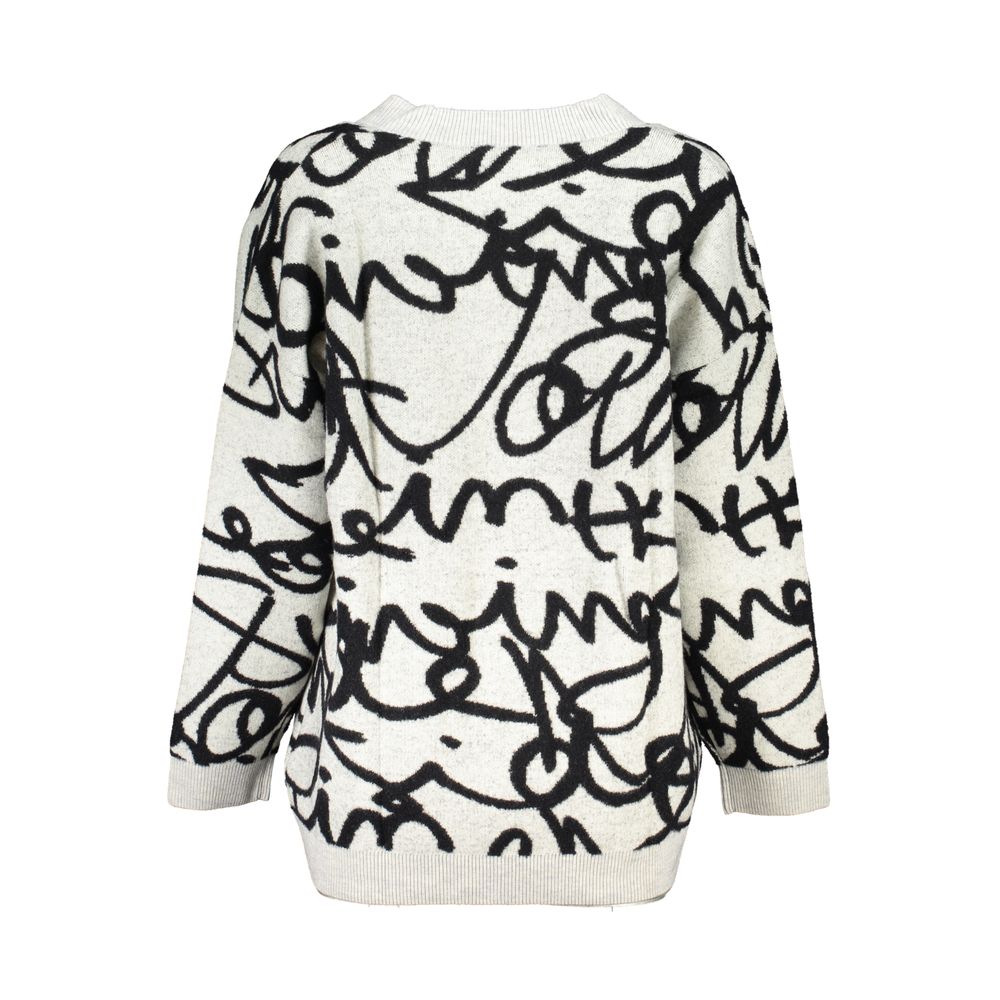 Desigual – Schicke Strickjacke mit V-Ausschnitt und Kontrast