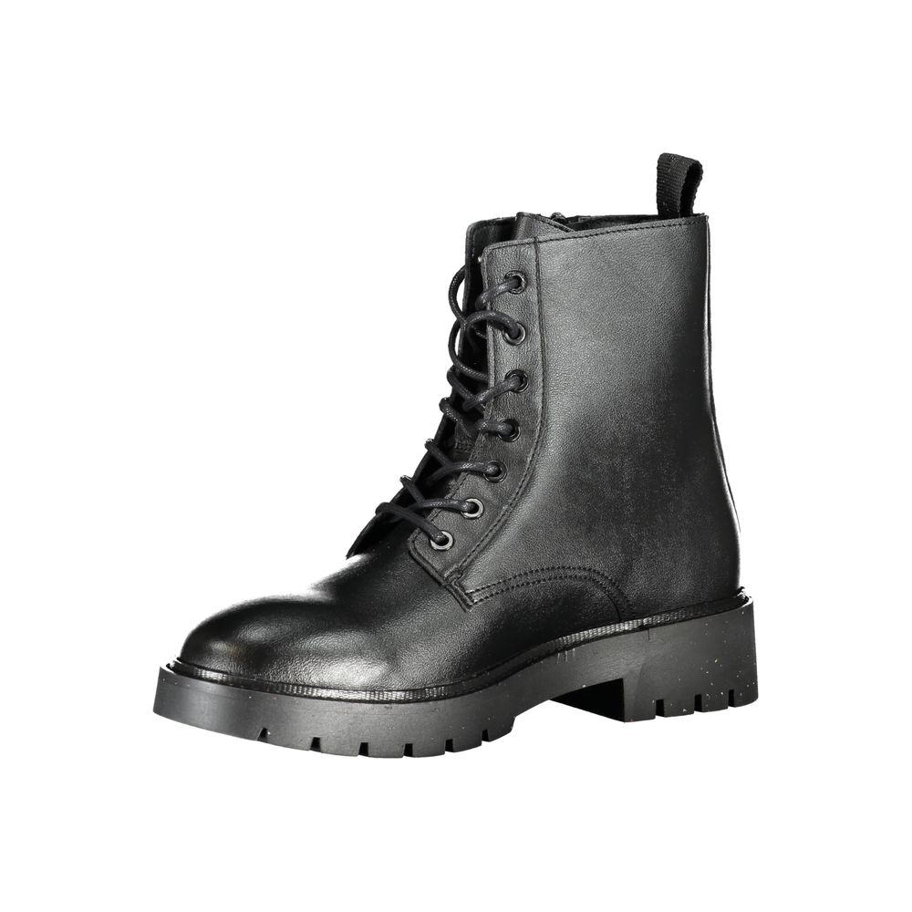 Calvin Klein – Elegante schwarze Stiefeletten mit Schnürsenkeln und Reißverschluss