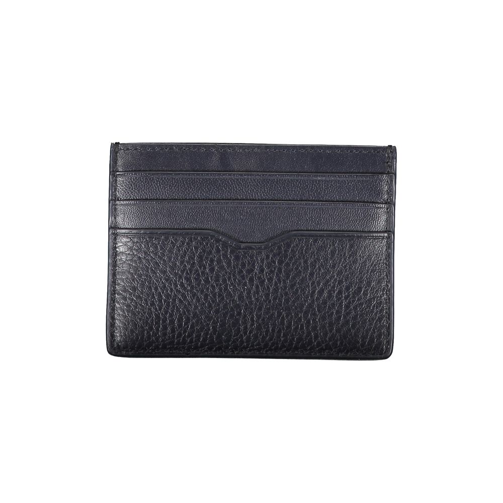 Tommy Hilfiger – Elegantes Kartenetui aus blauem Leder mit Kontrastdetails