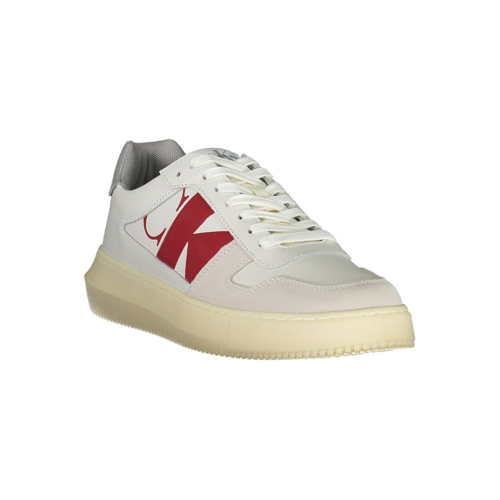 Calvin Klein – Elegante weiße Schnür-Sneaker mit Kontrastdetails