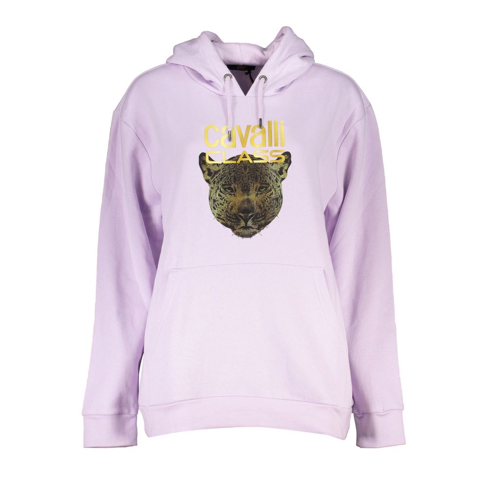 Pulover Cavalli Class din bumbac violet