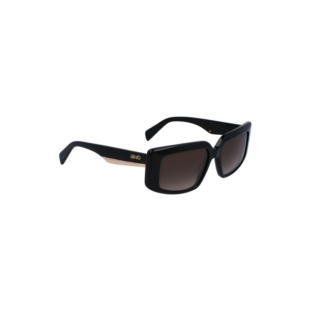 Liu Jo – Schwarze Sonnenbrille aus Kalbshaar