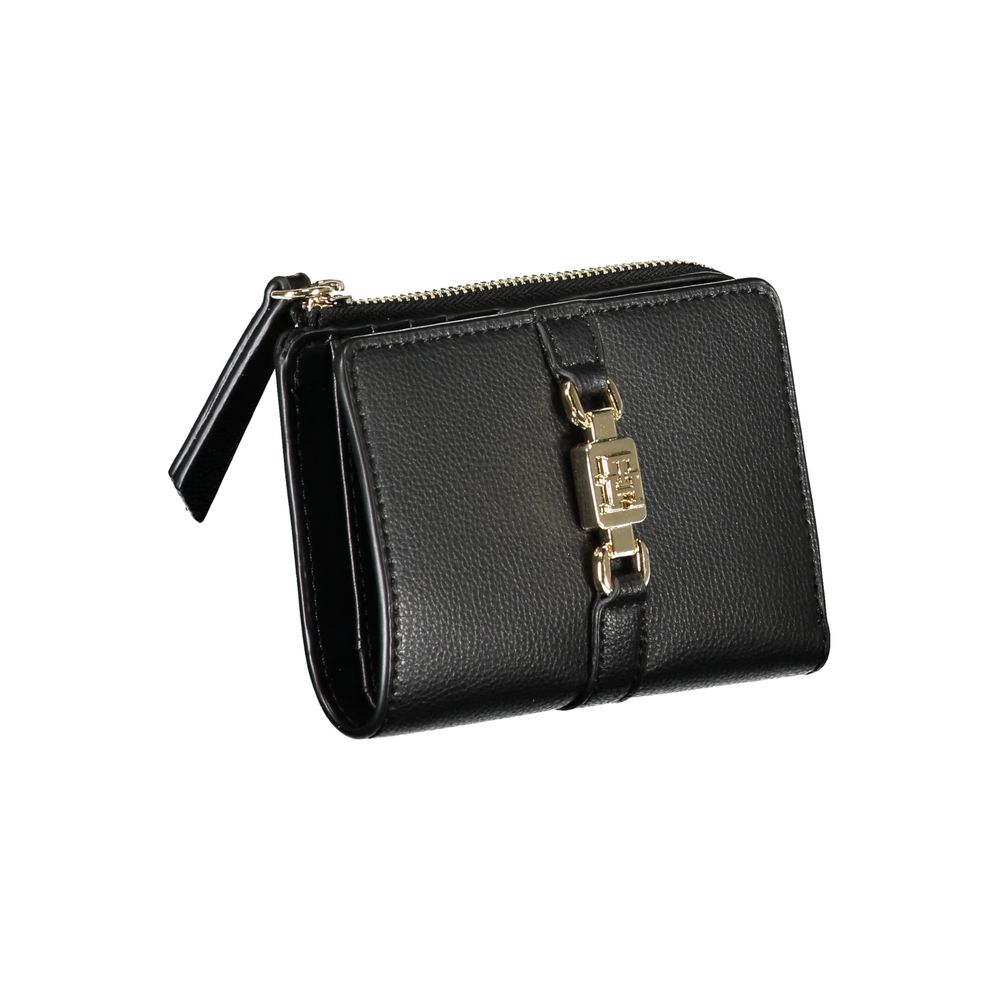 Portofel Tommy Hilfiger Sleek negru cu fermoar și portofel pentru monede