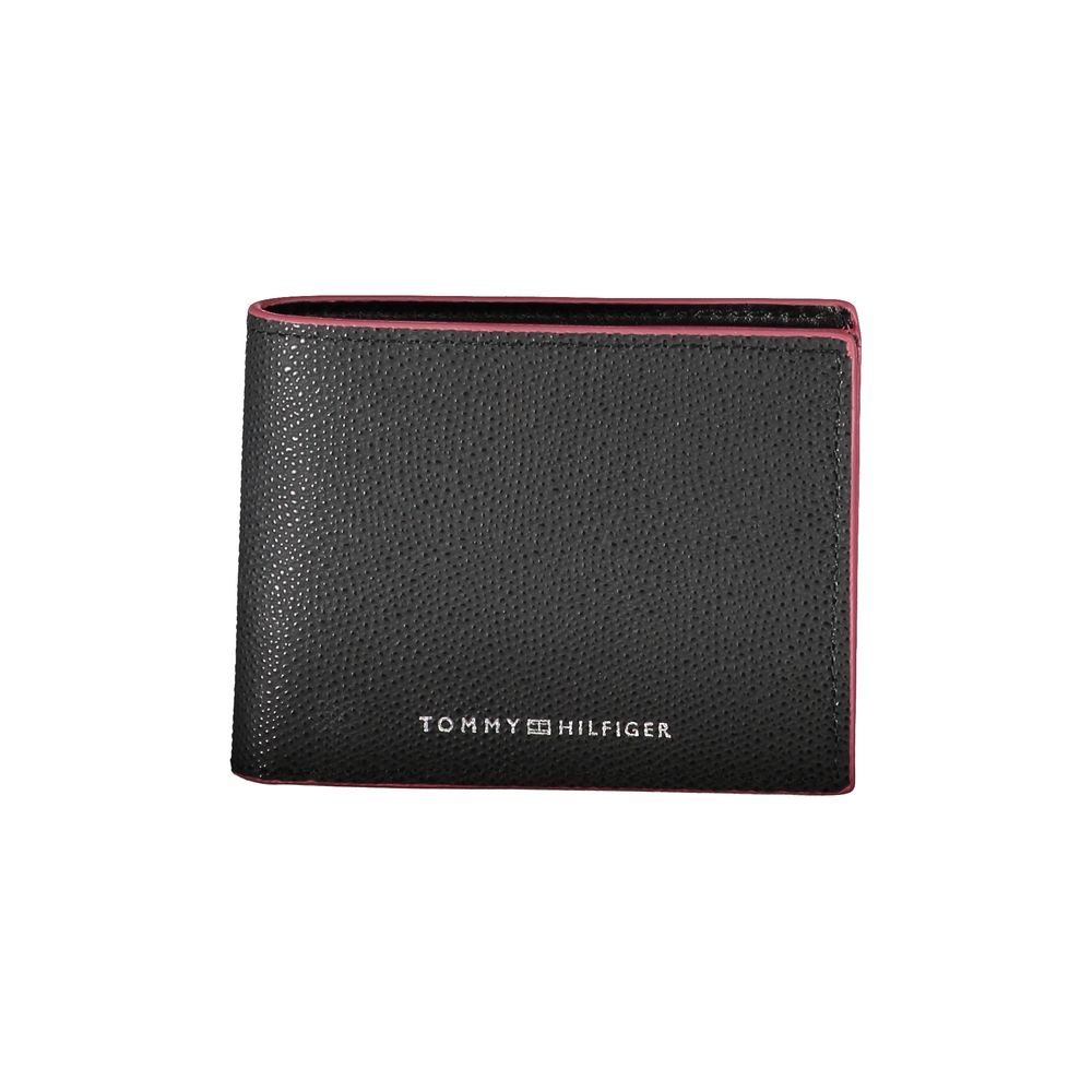 Portofel elegant din piele Tommy Hilfiger cu două pliuri și accente contrastante