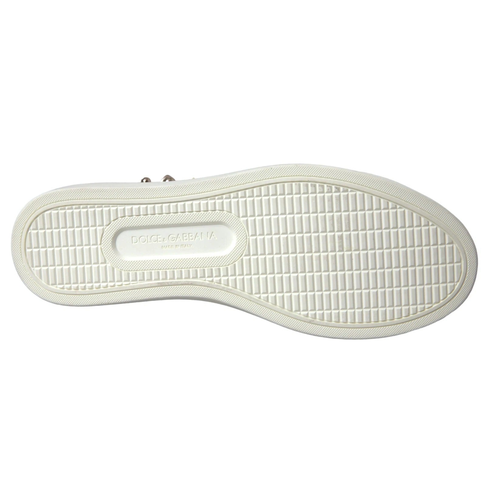 Pantofi sport Dolce & Gabbana din piele albă cu inimă roșie și auriu