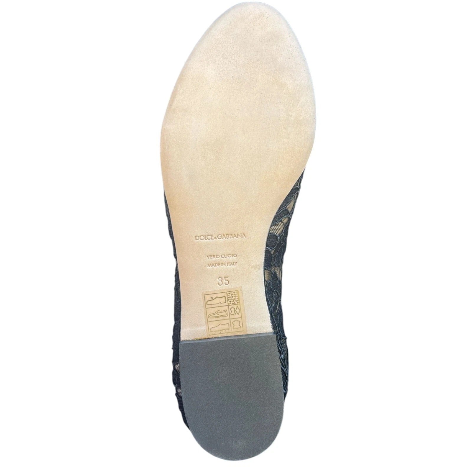 Dolce & Gabbana – Schwarze Ballerinas mit Spitze und Kristallen, Halbschuhe